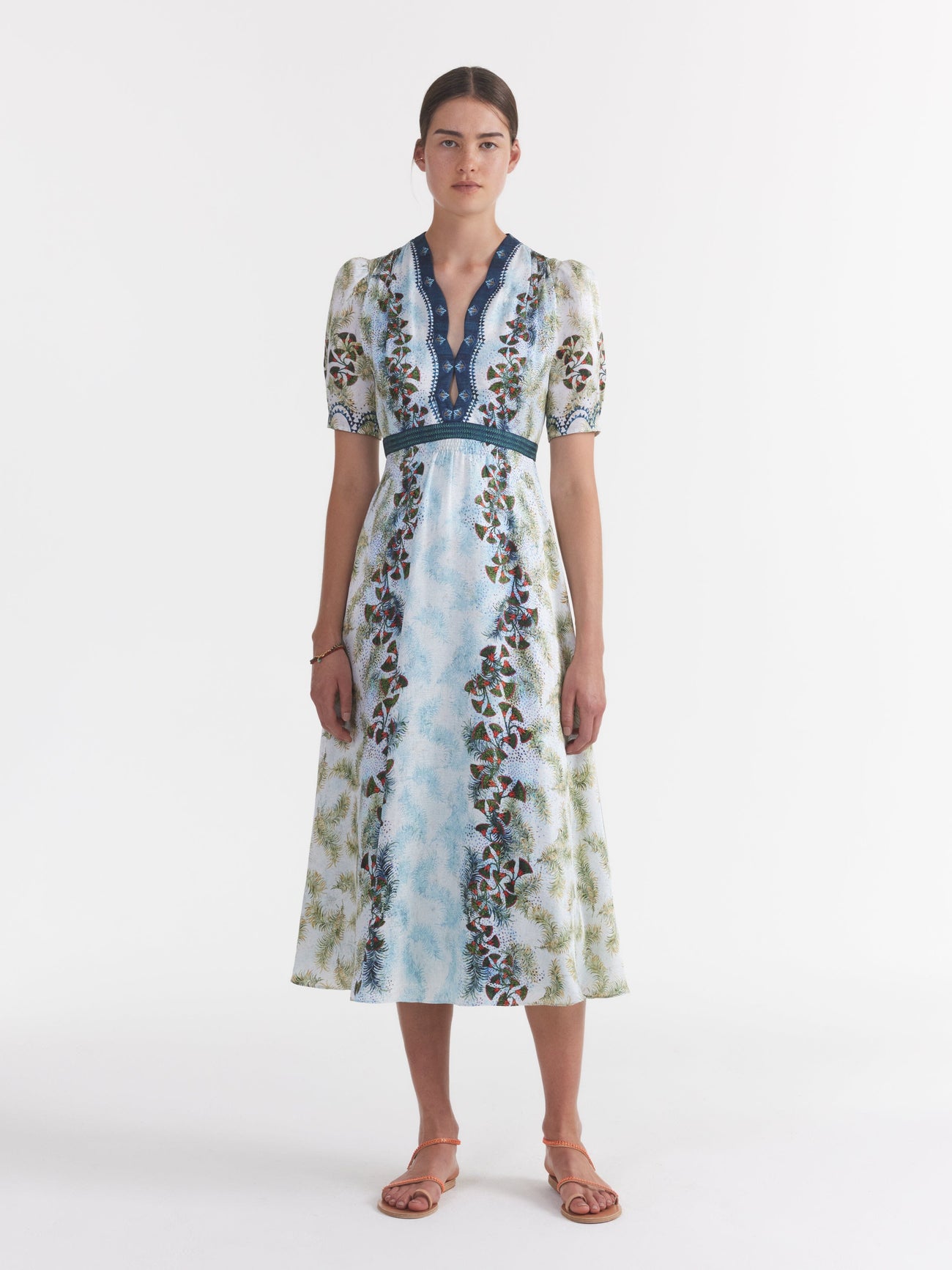 Load image into Gallery viewer, Tabitha Midi Dress in Feather Papyrus