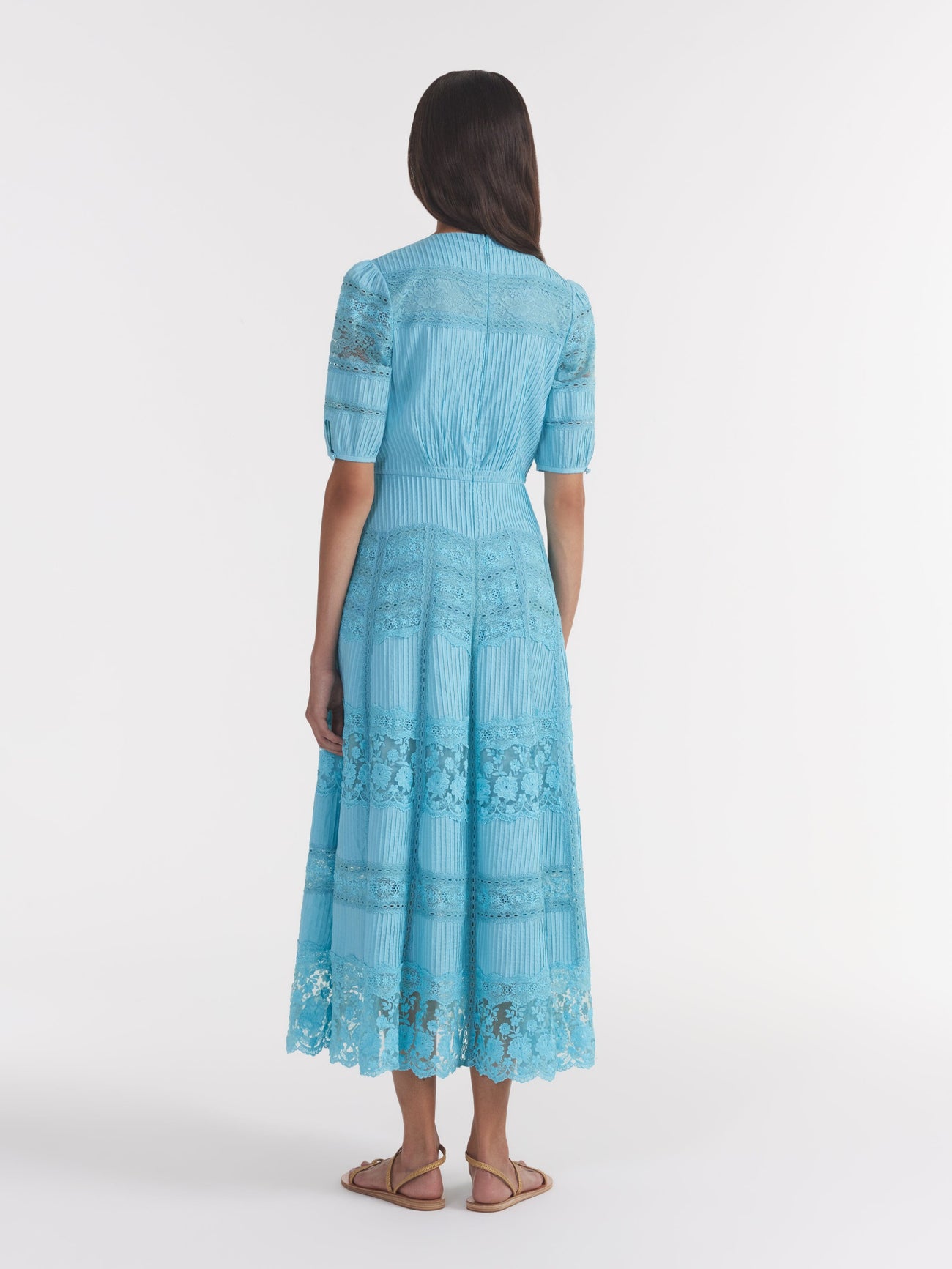 Load image into Gallery viewer, Lea Long Lace Dress in Cloud Blue