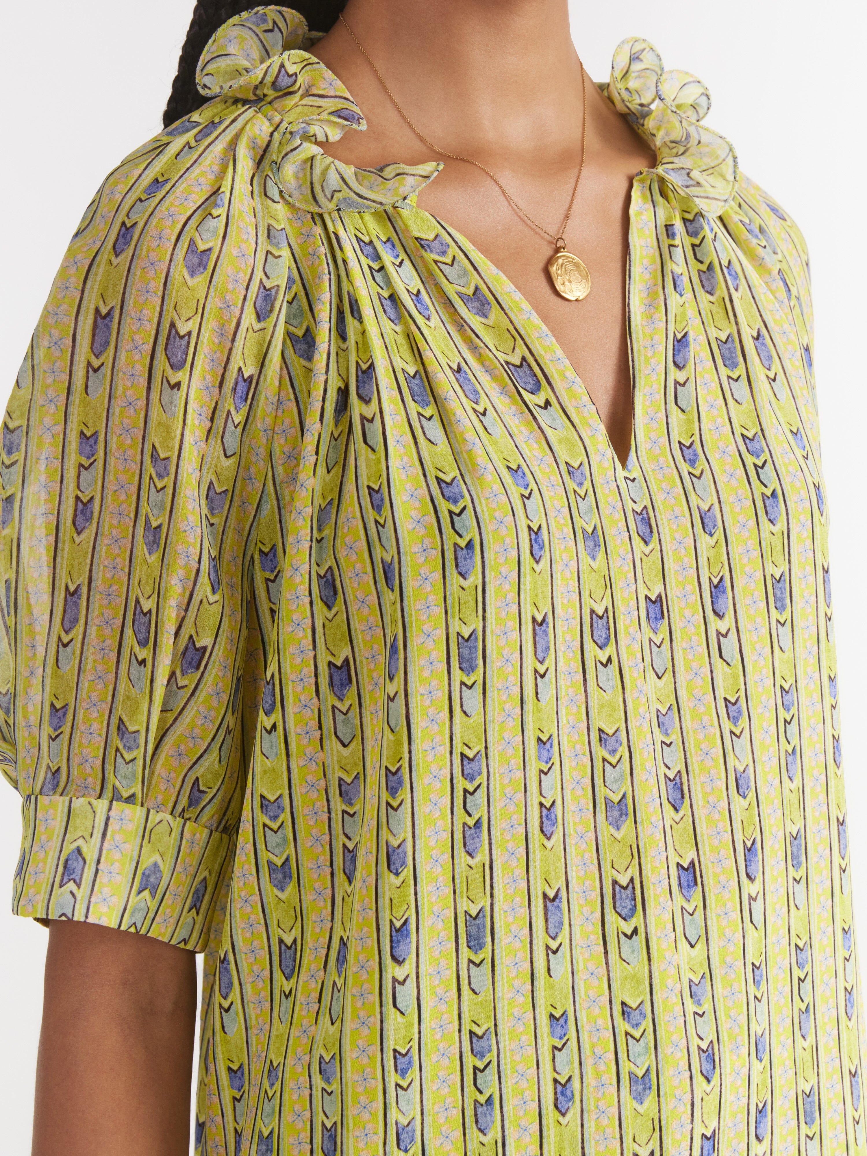 Josie Top in Faience Floral Lime