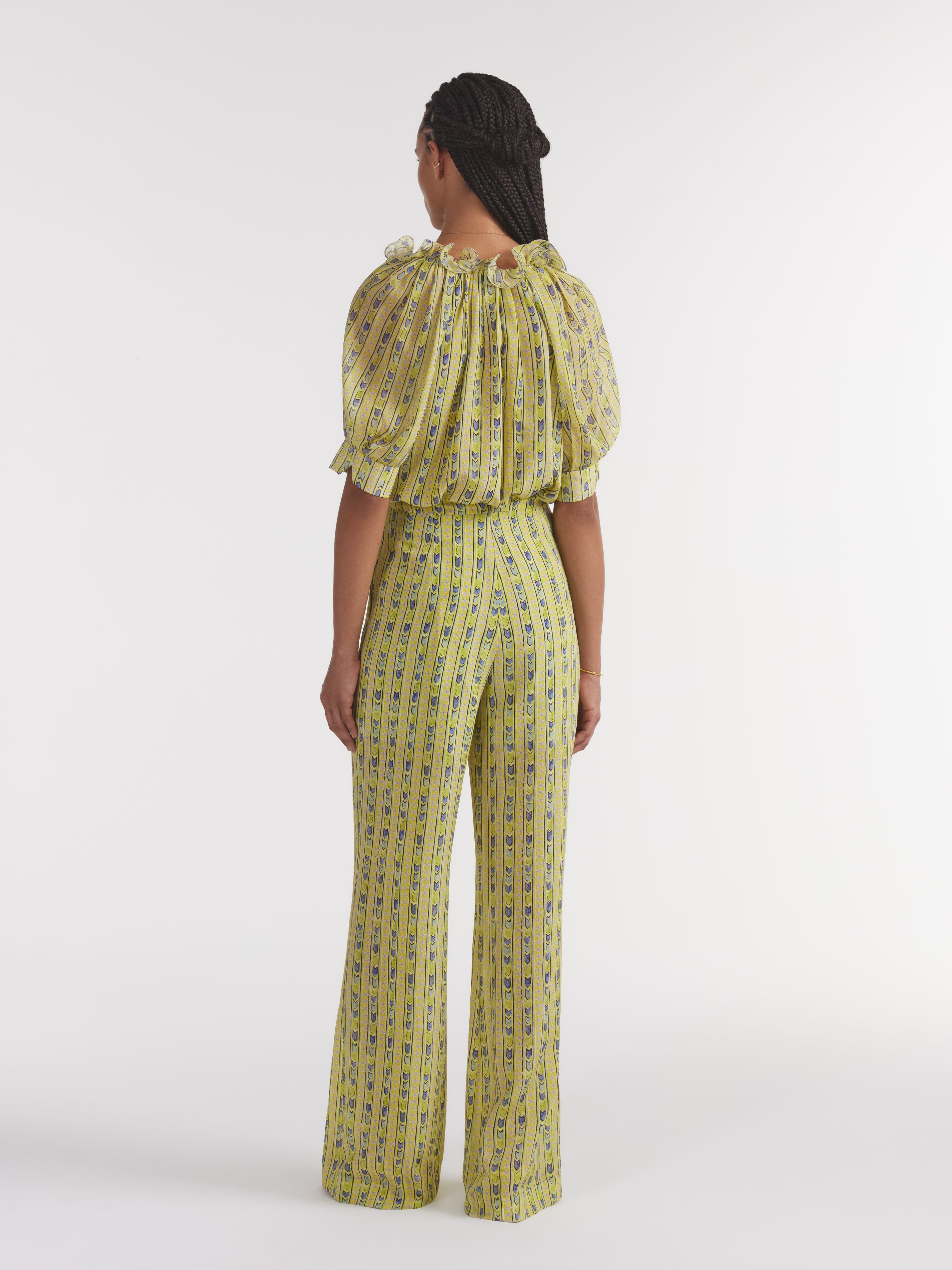 Jamie Trousers in Faience Floral Lime
