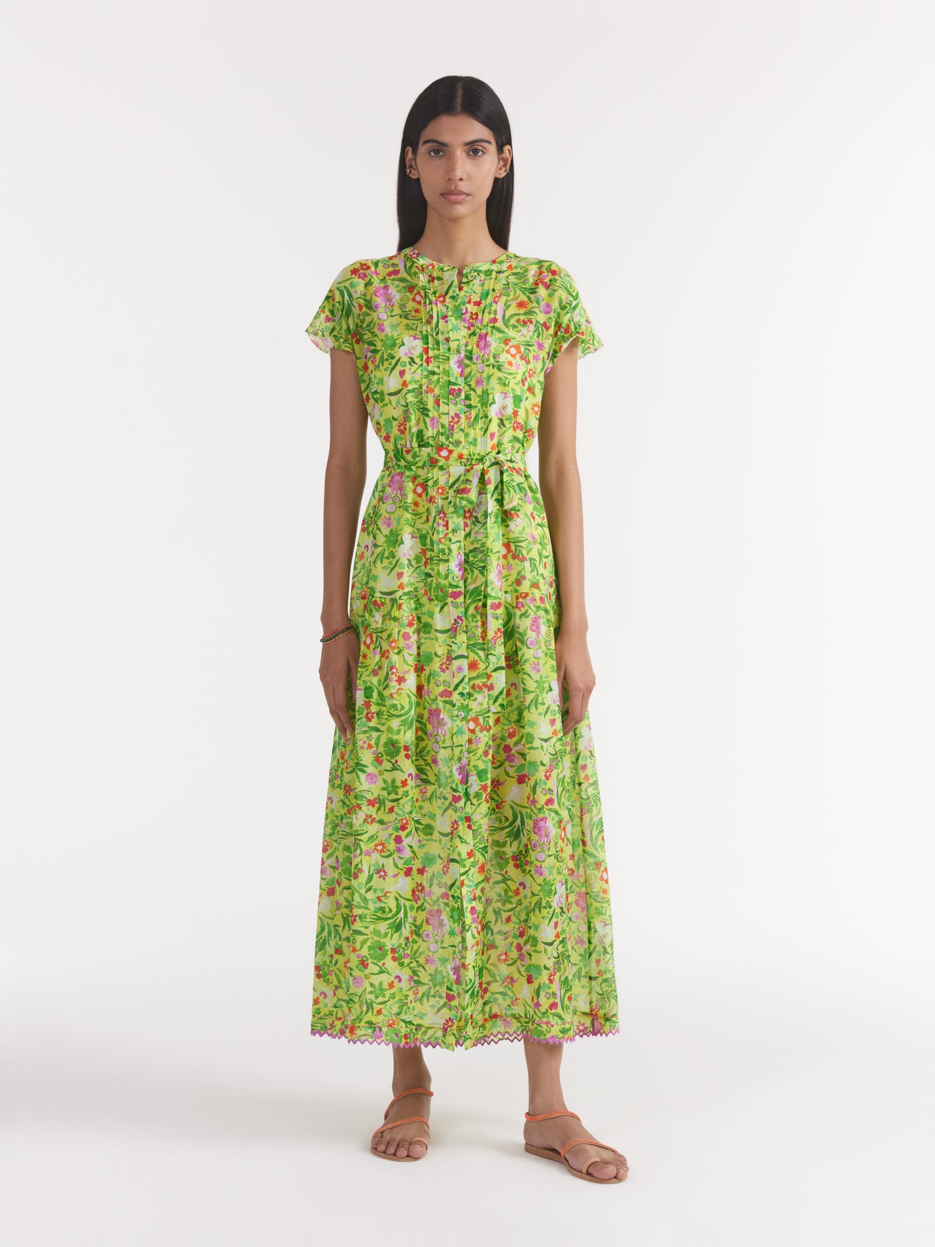 Bettie B Dress in Bouquet Lime