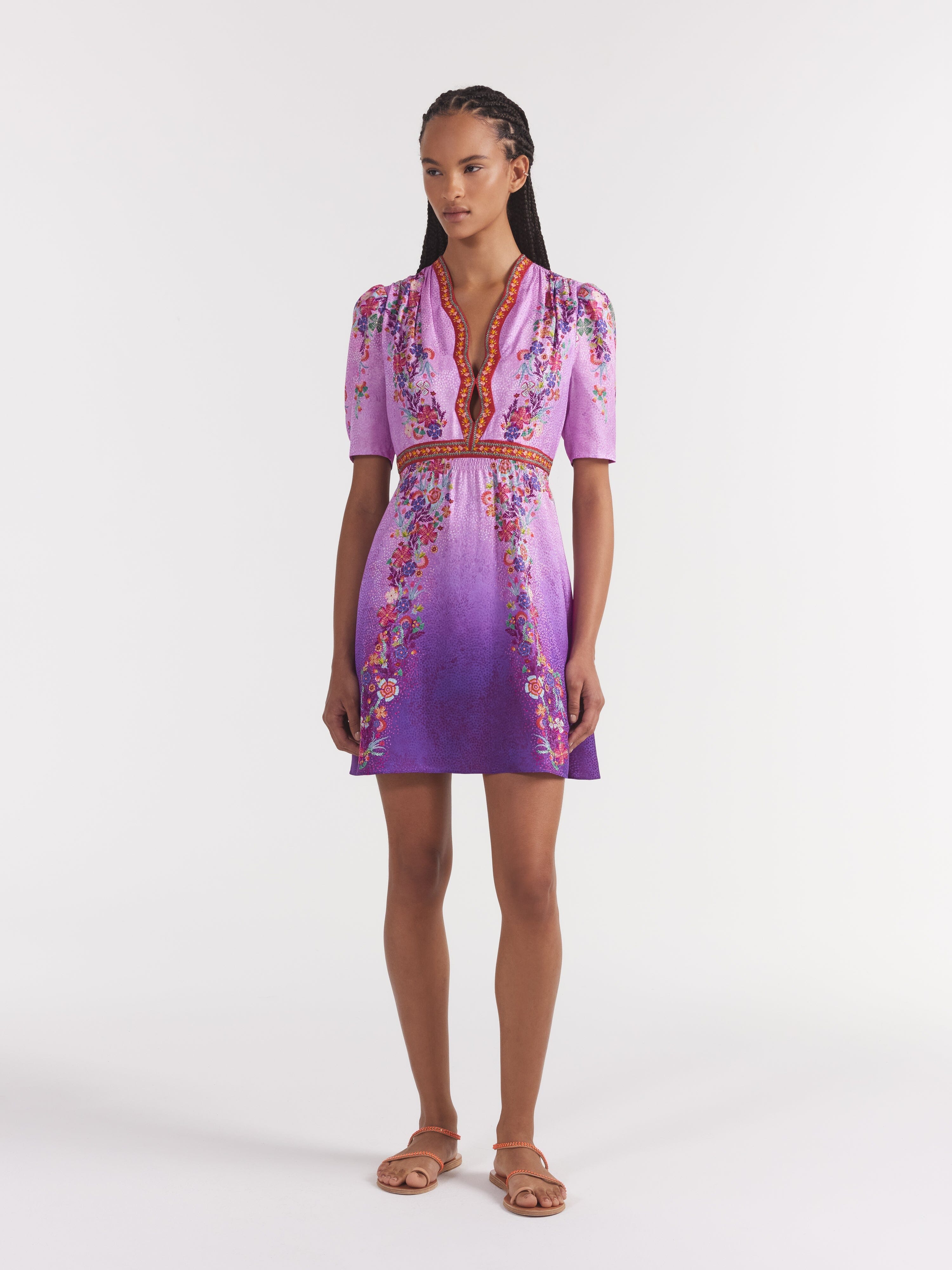 Tabitha Mini Dress In Zinnia Gradient – SALONI