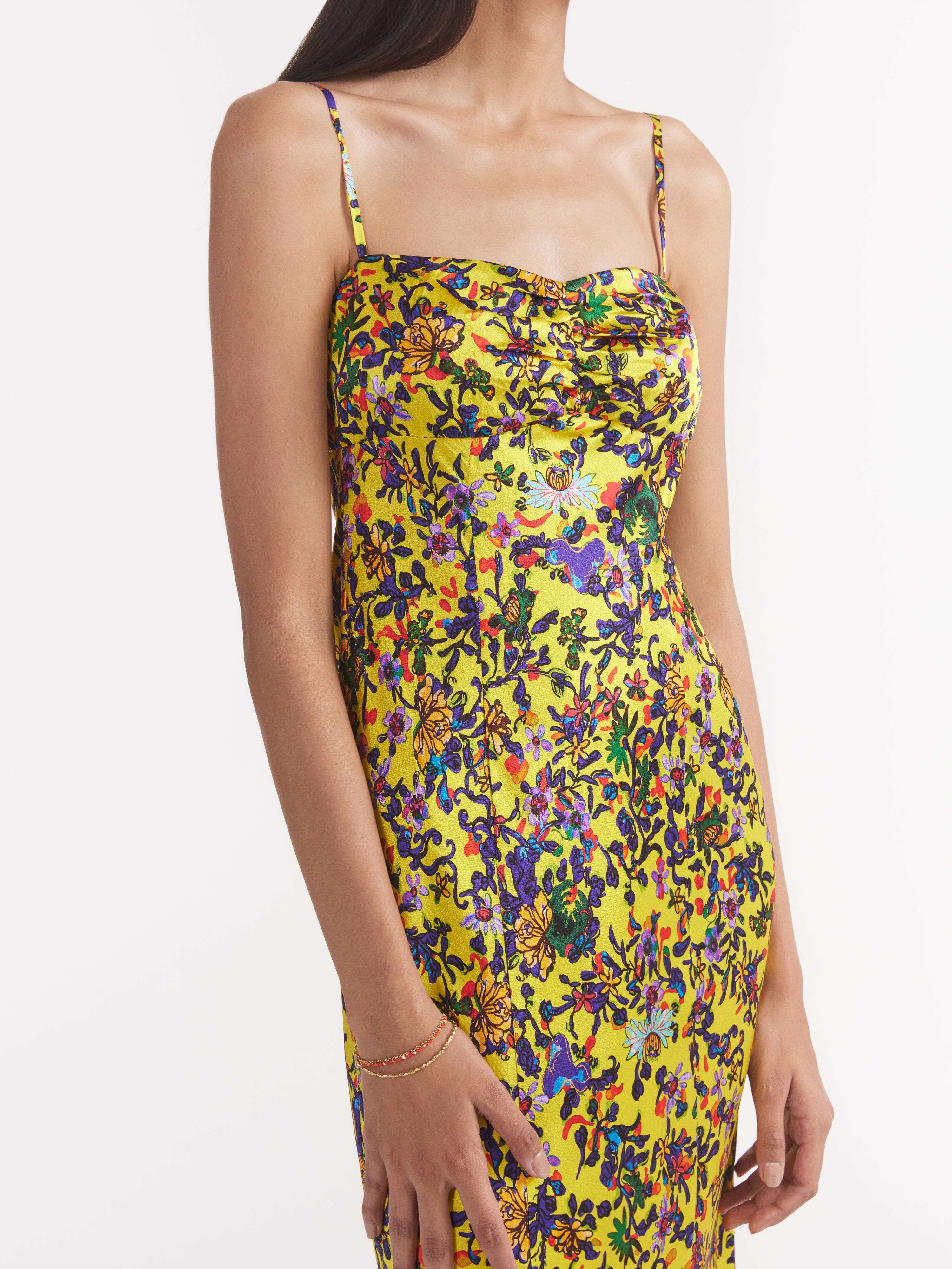 Renee Long Dress in Ornamental Citrine SALONI Renee Long Dress in Ornamental Citrine SALONI