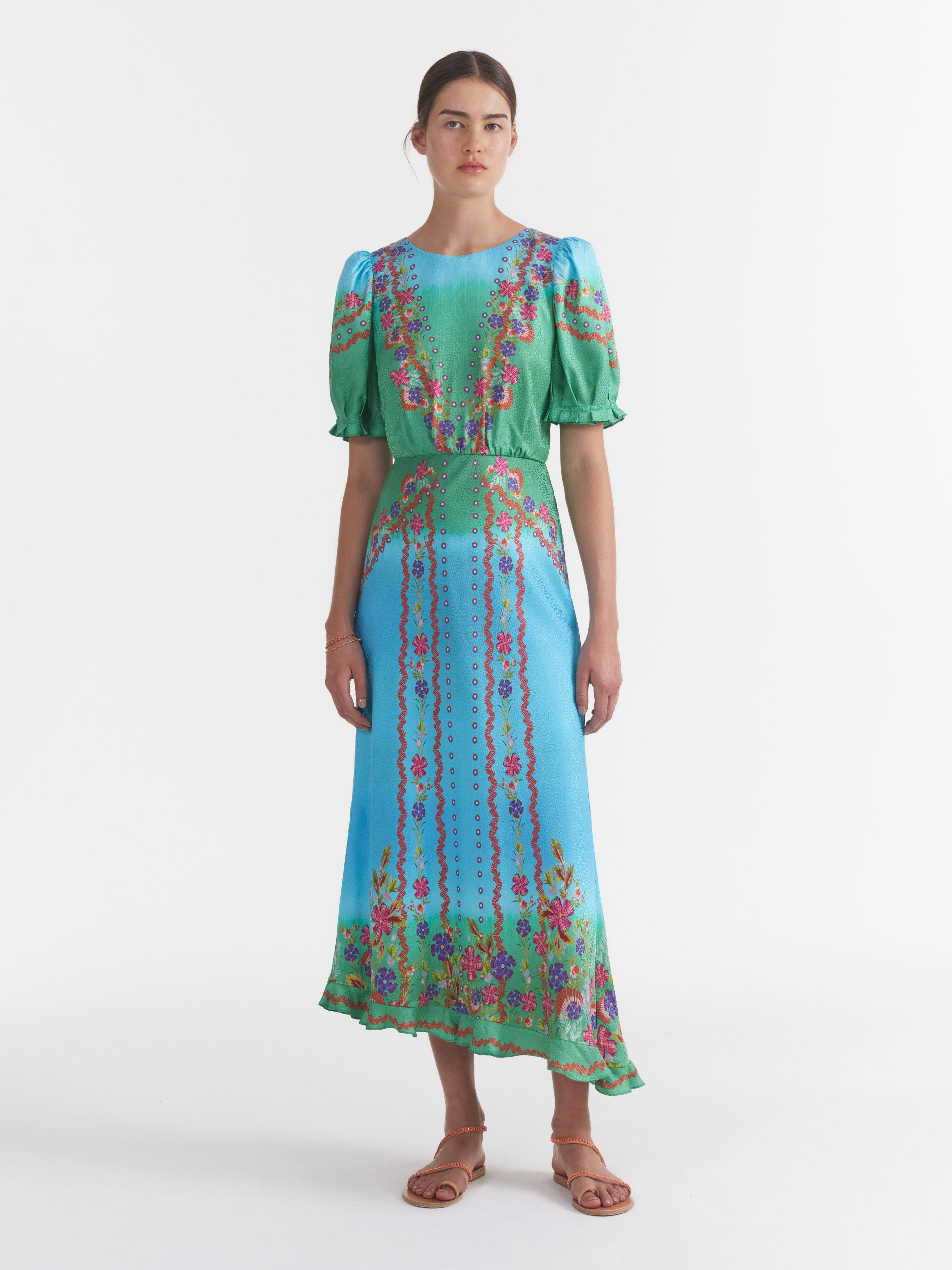 Vida D Dress in Zinnia Border