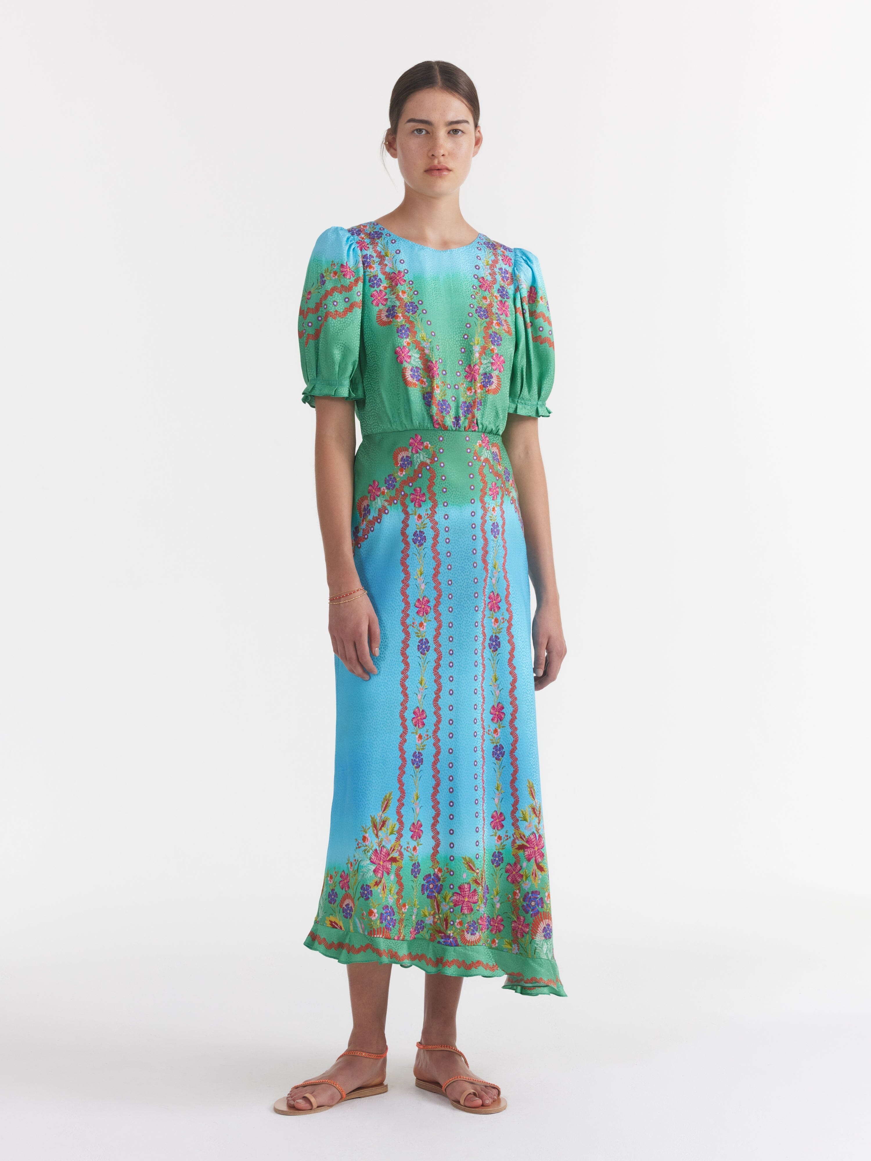 Vida D Dress in Zinnia Border