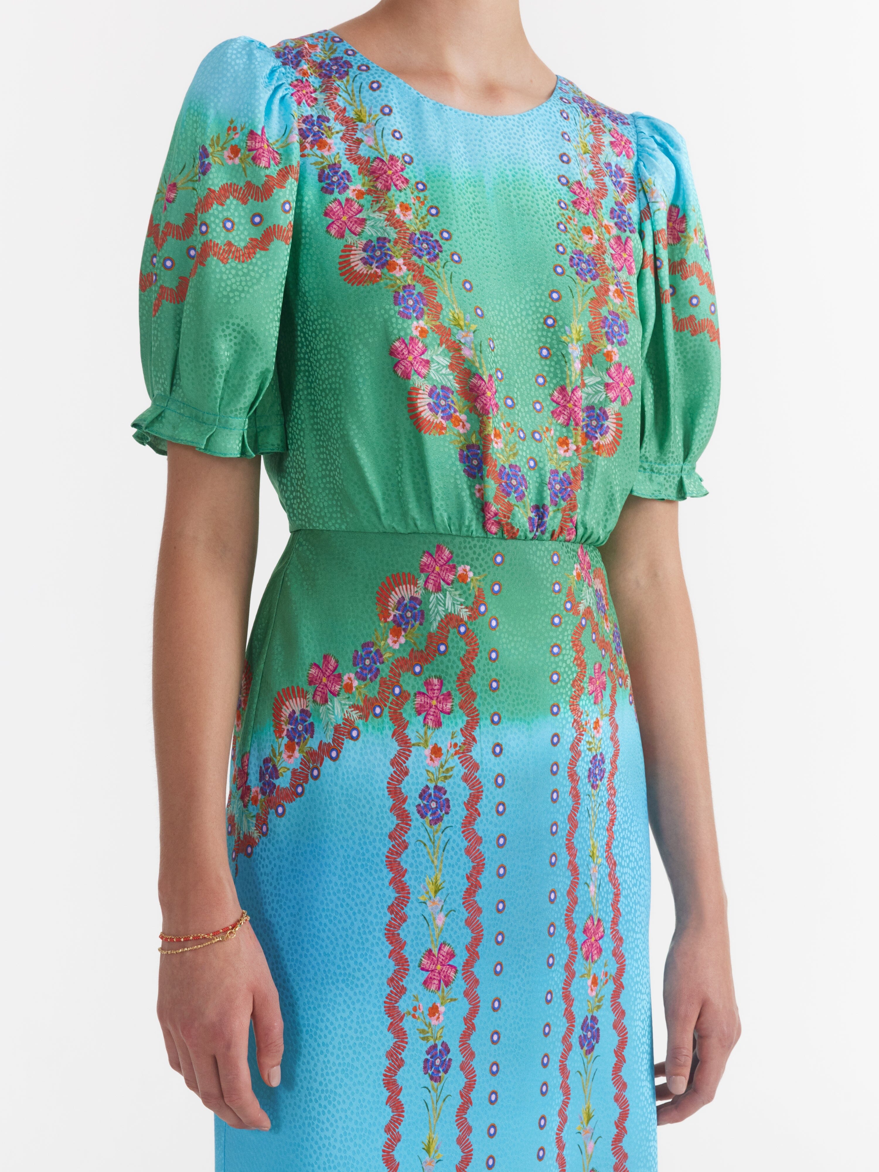 Vida D Dress in Zinnia Border