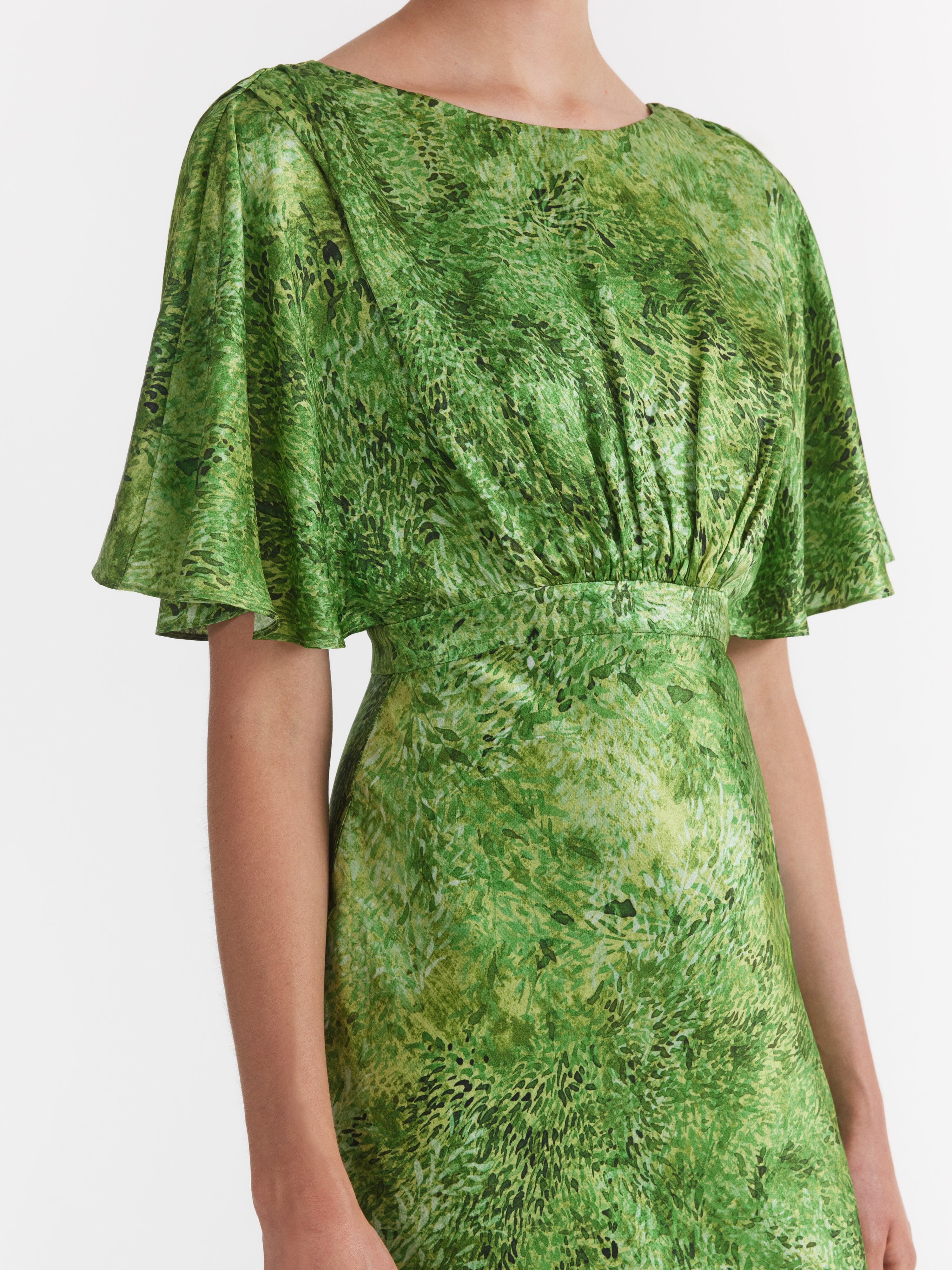 Winona Dress in Thistledown Verte – SALONI