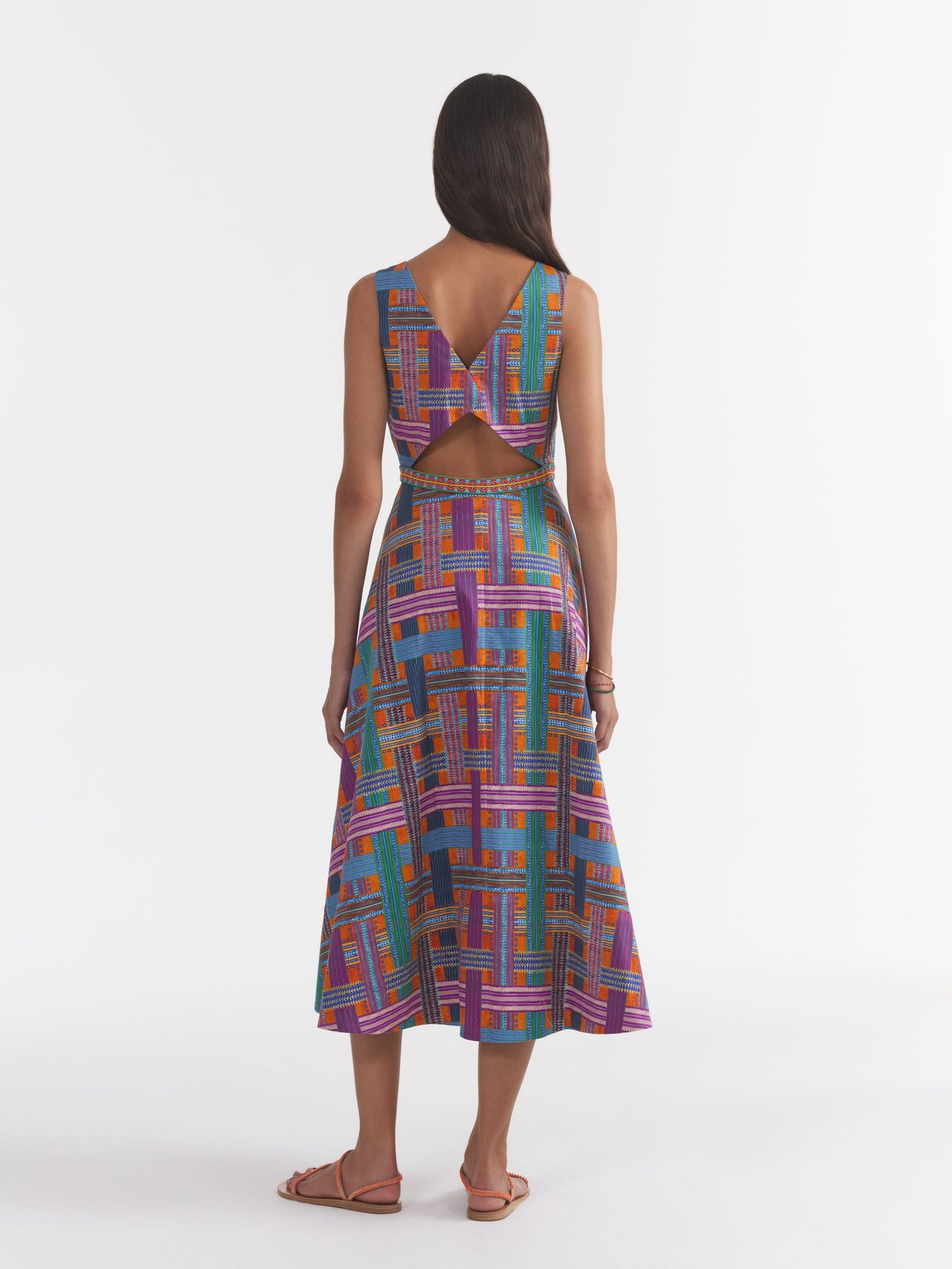 Load image into Gallery viewer, Zoey Cutout Dress in Basketweave Sun