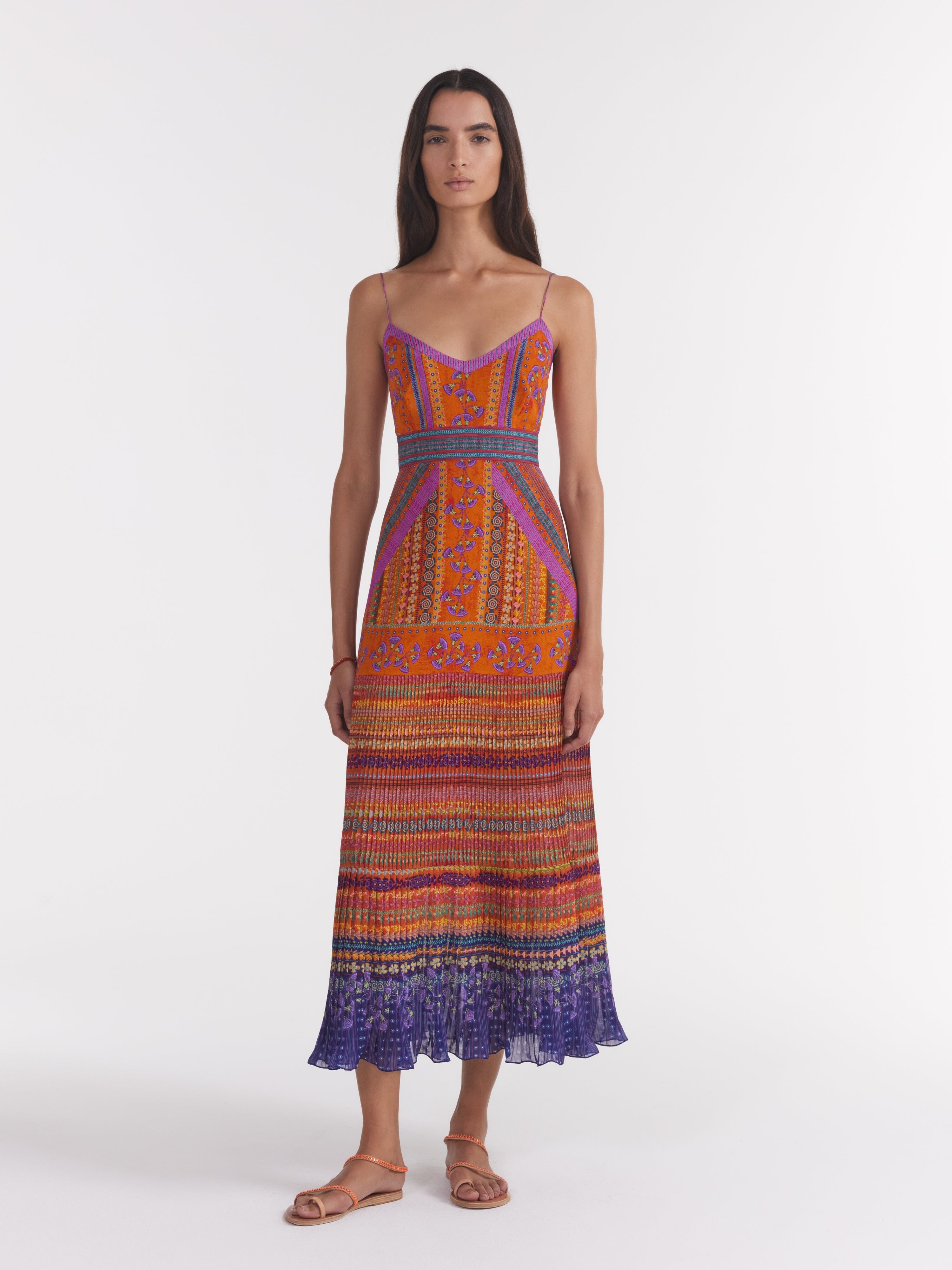 Veronica B Dress In Papyrus Stripe – SALONI