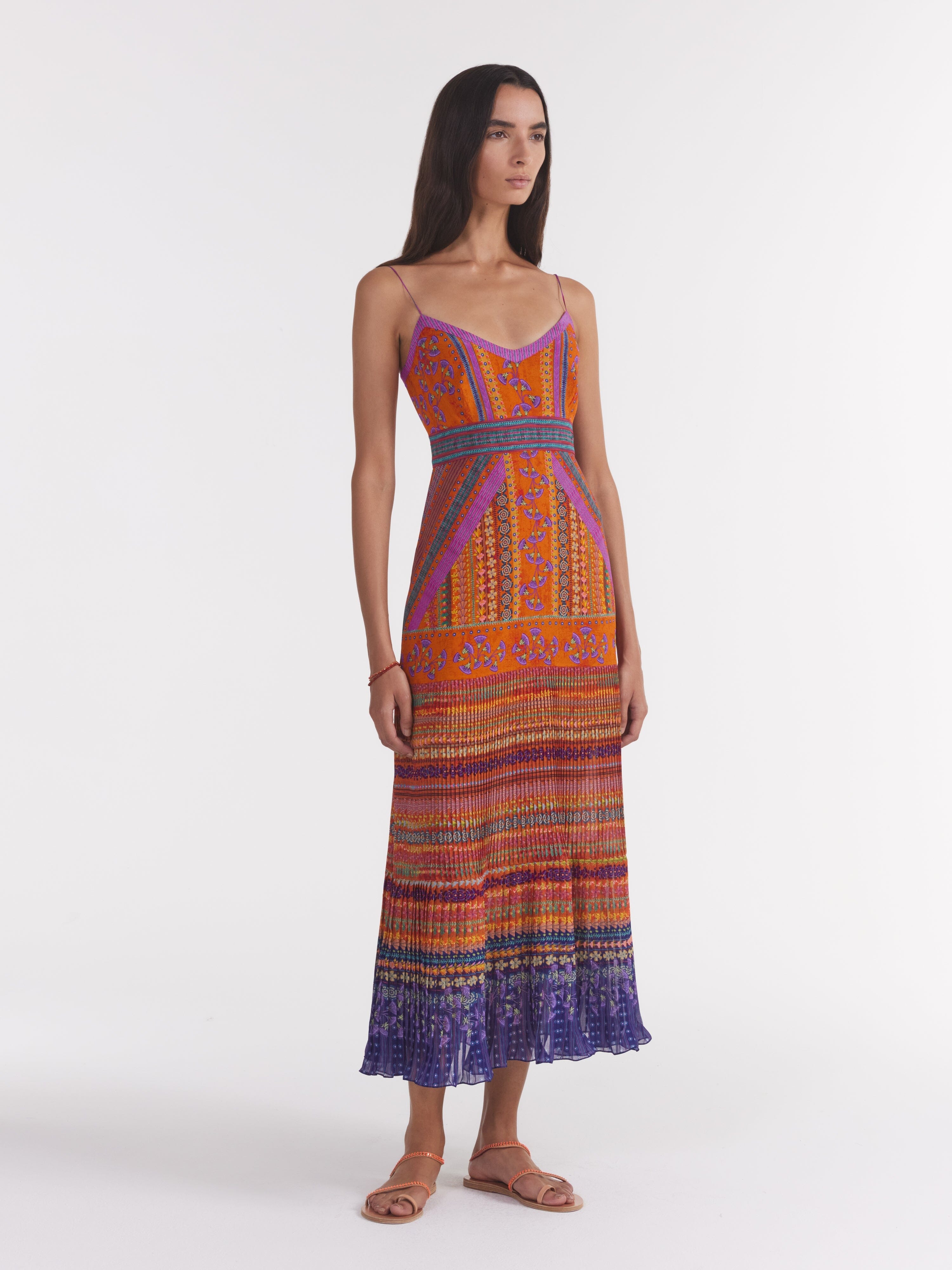 Veronica B Dress In Papyrus Stripe – SALONI