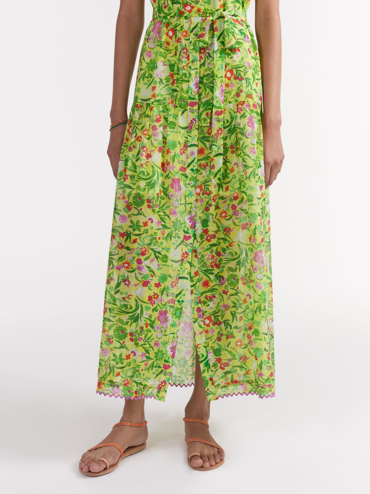 Load image into Gallery viewer, Bettie B Dress in Bouquet Lime Embroidery