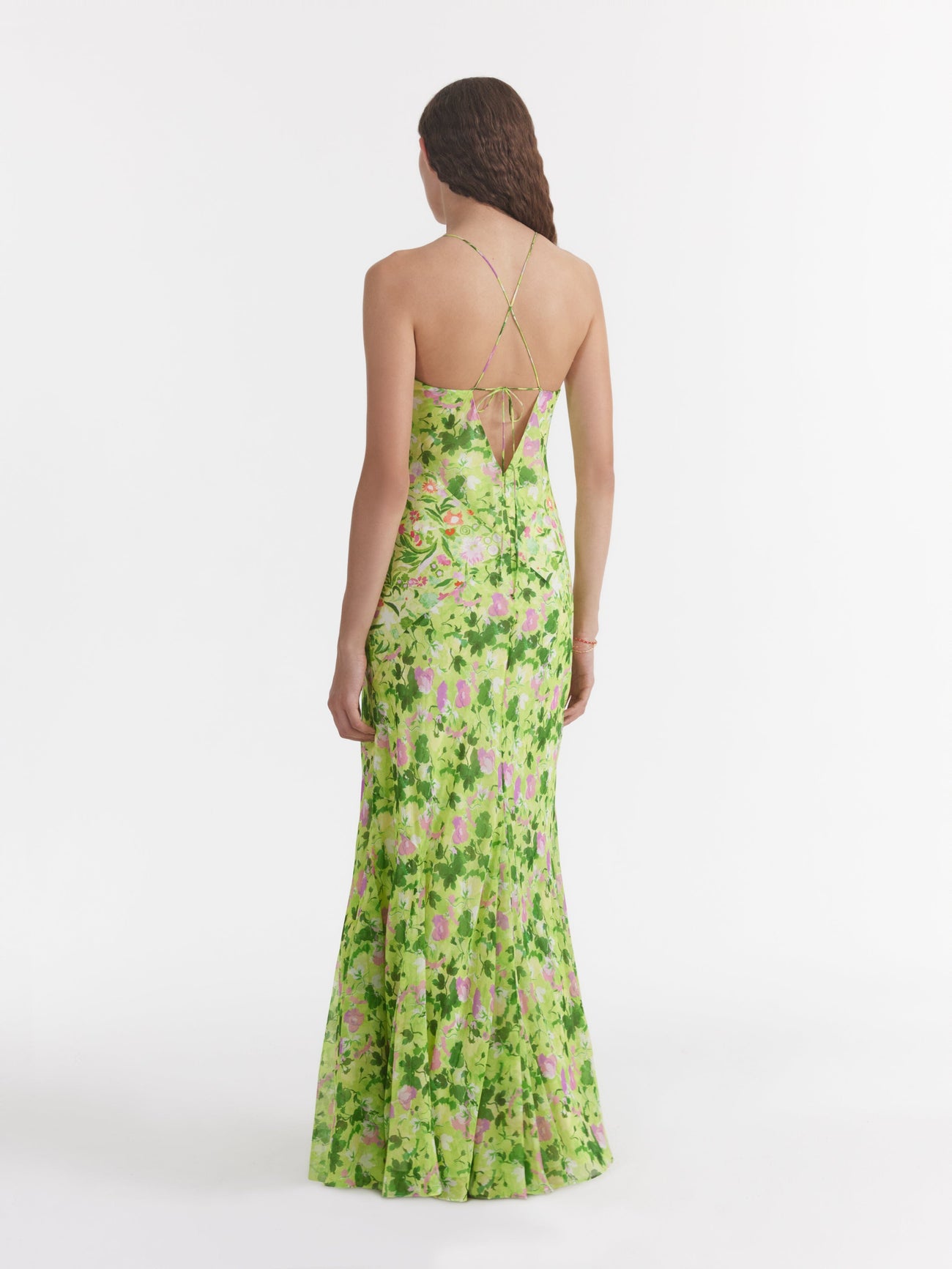 Load image into Gallery viewer, Cameron Dress in Bouquet Lime Poppies
