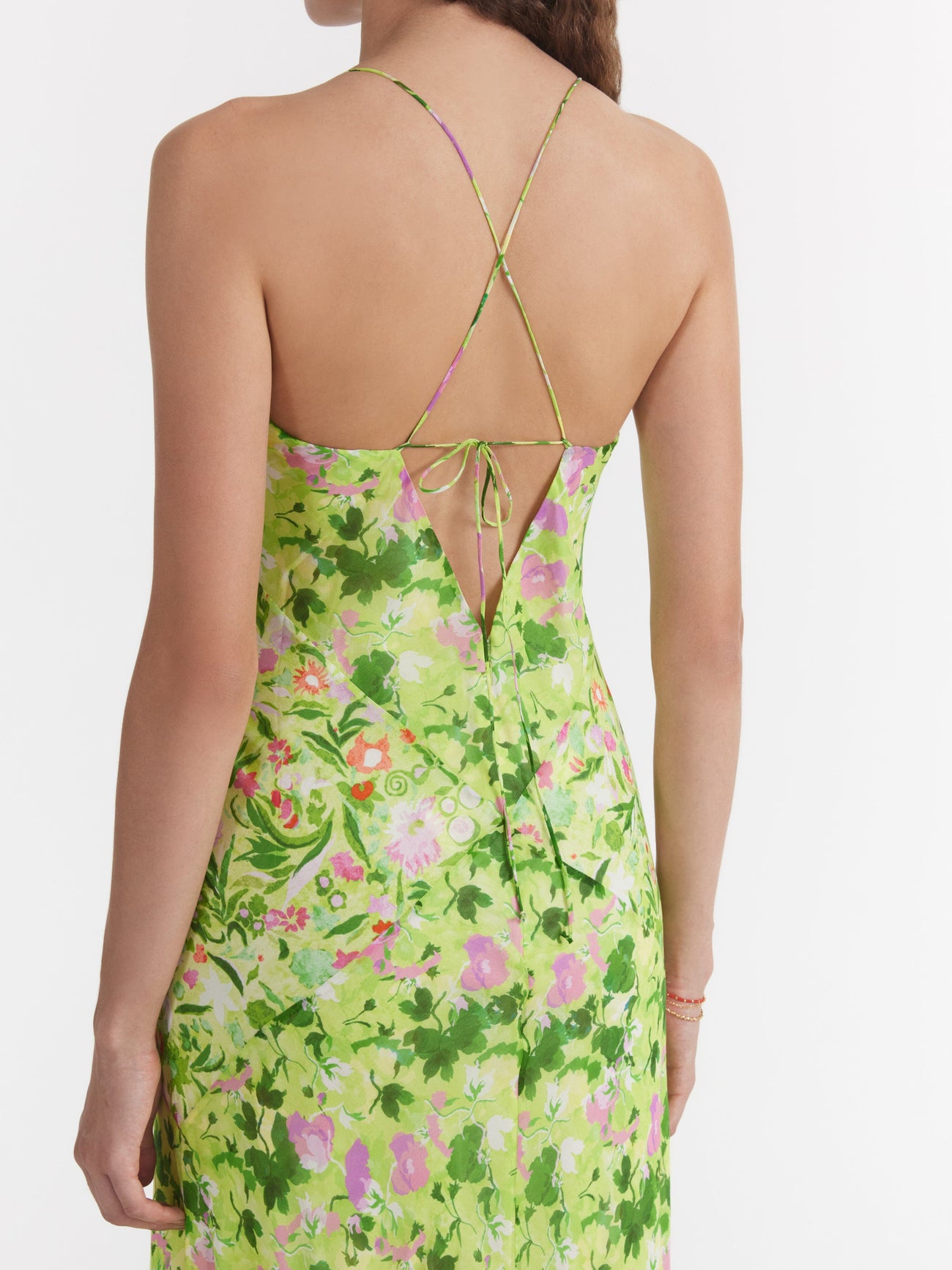 Load image into Gallery viewer, Cameron Dress in Bouquet Lime Poppies