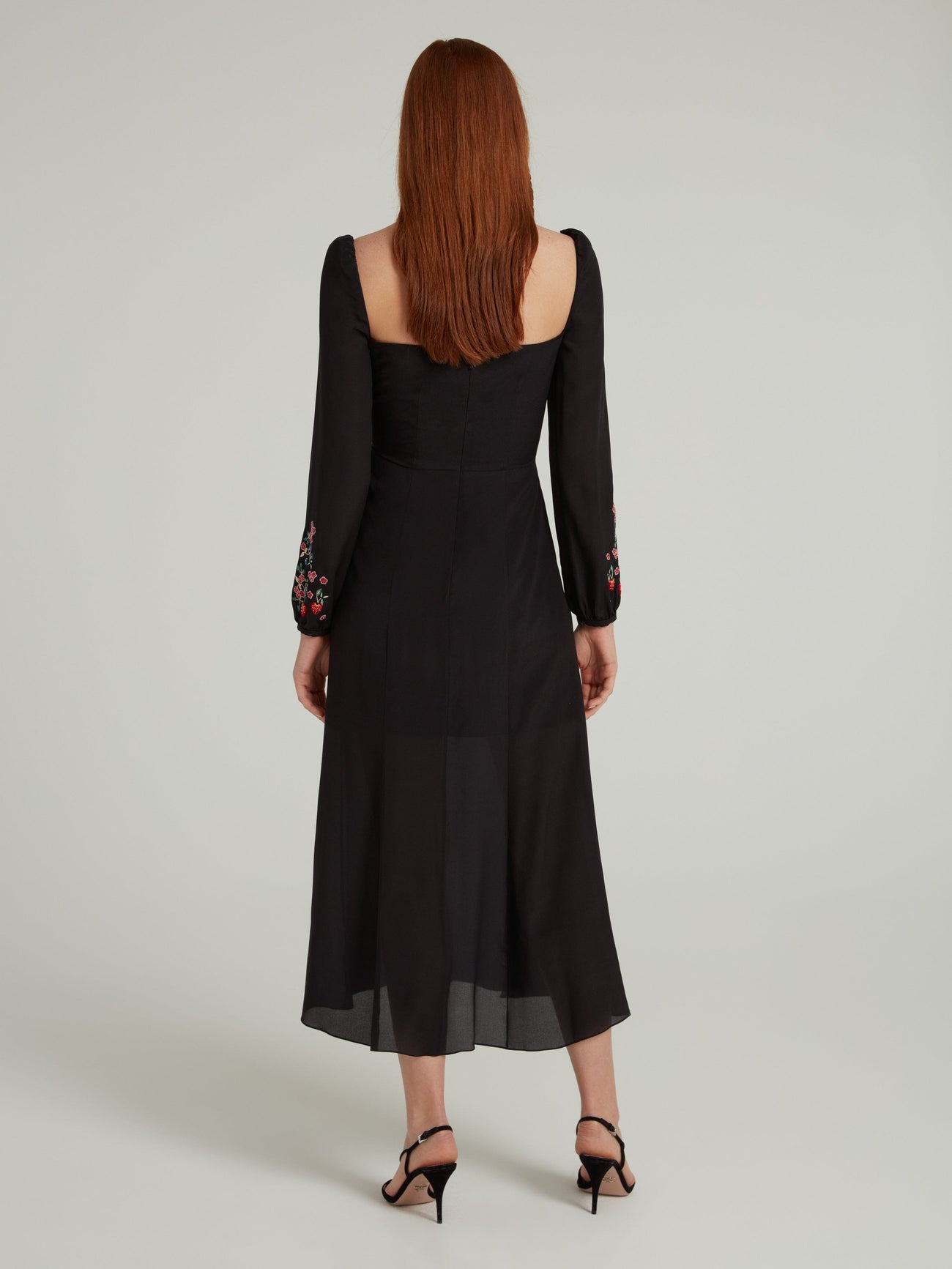 Load image into Gallery viewer, Venyx Harmony Dress in Black Strawberry Embroidery
