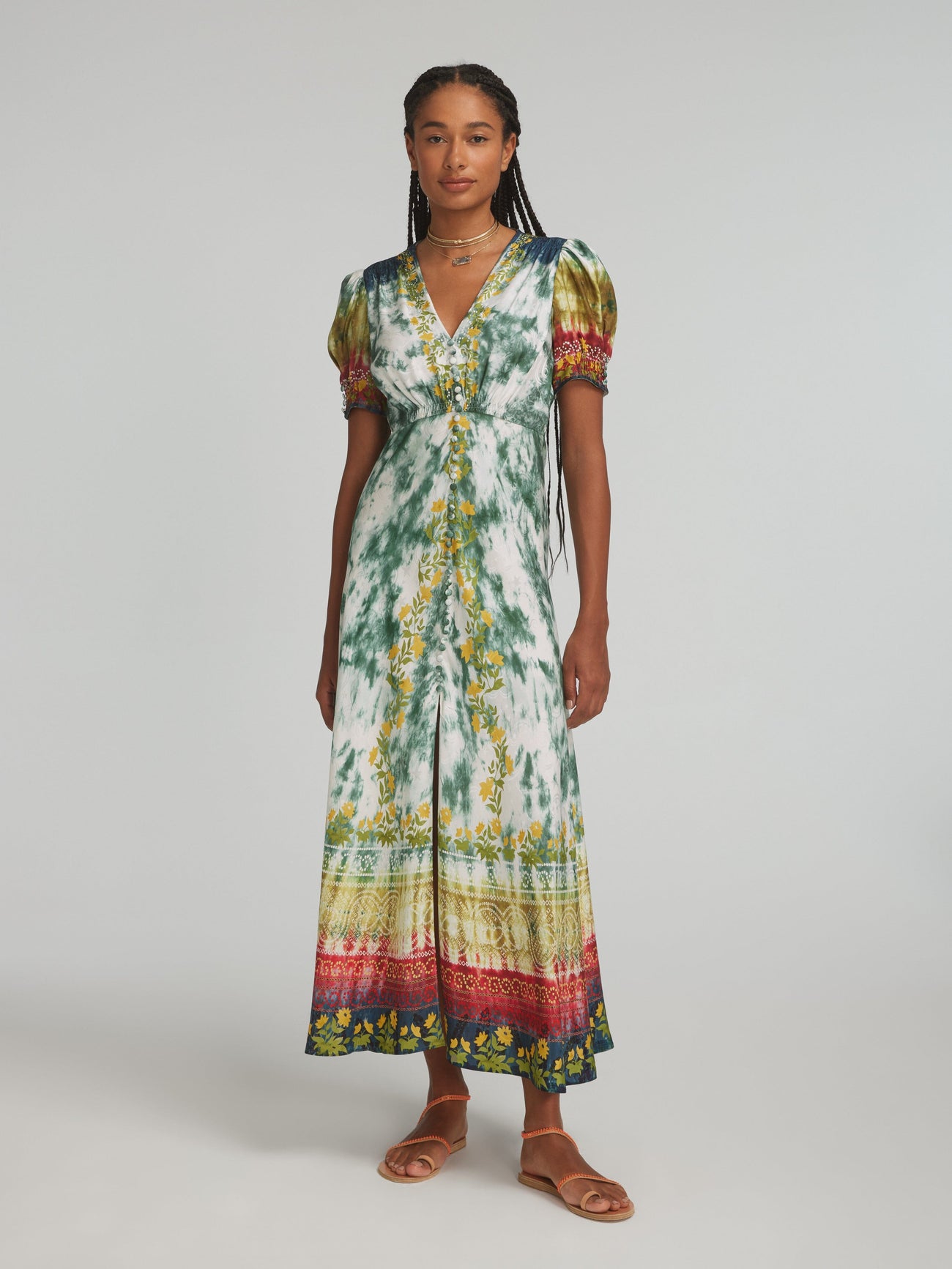 Load image into Gallery viewer, Venyx Lea Long Dress in Tiedye Mala