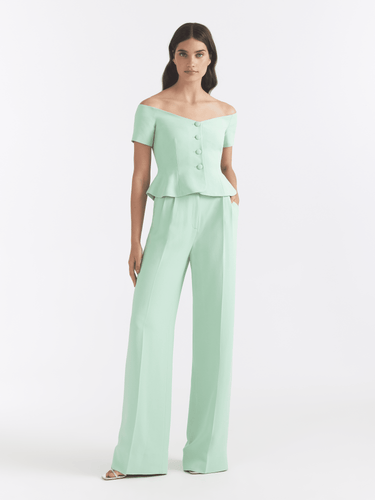 Wide Tailored Trouser in Mint