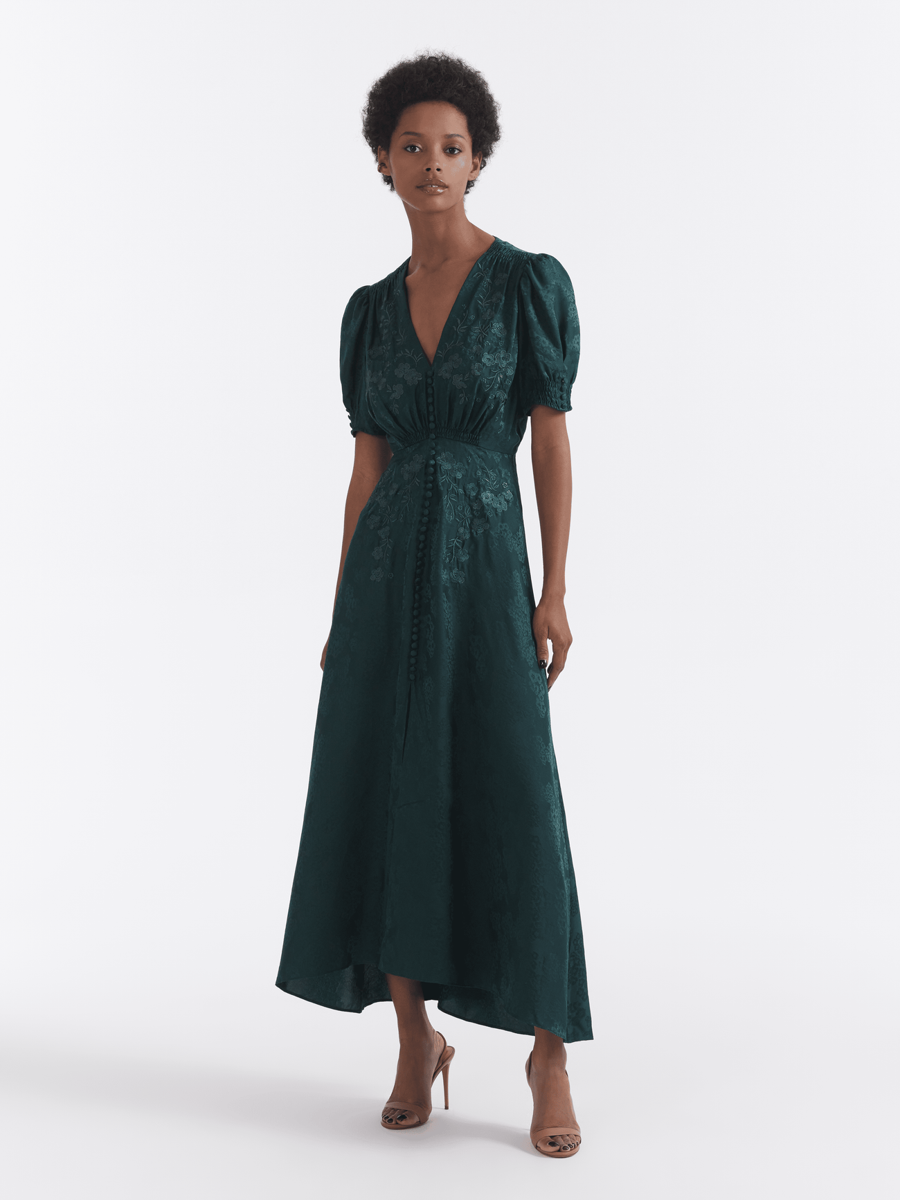 Load image into Gallery viewer, Lea Long Dress in Forest Green