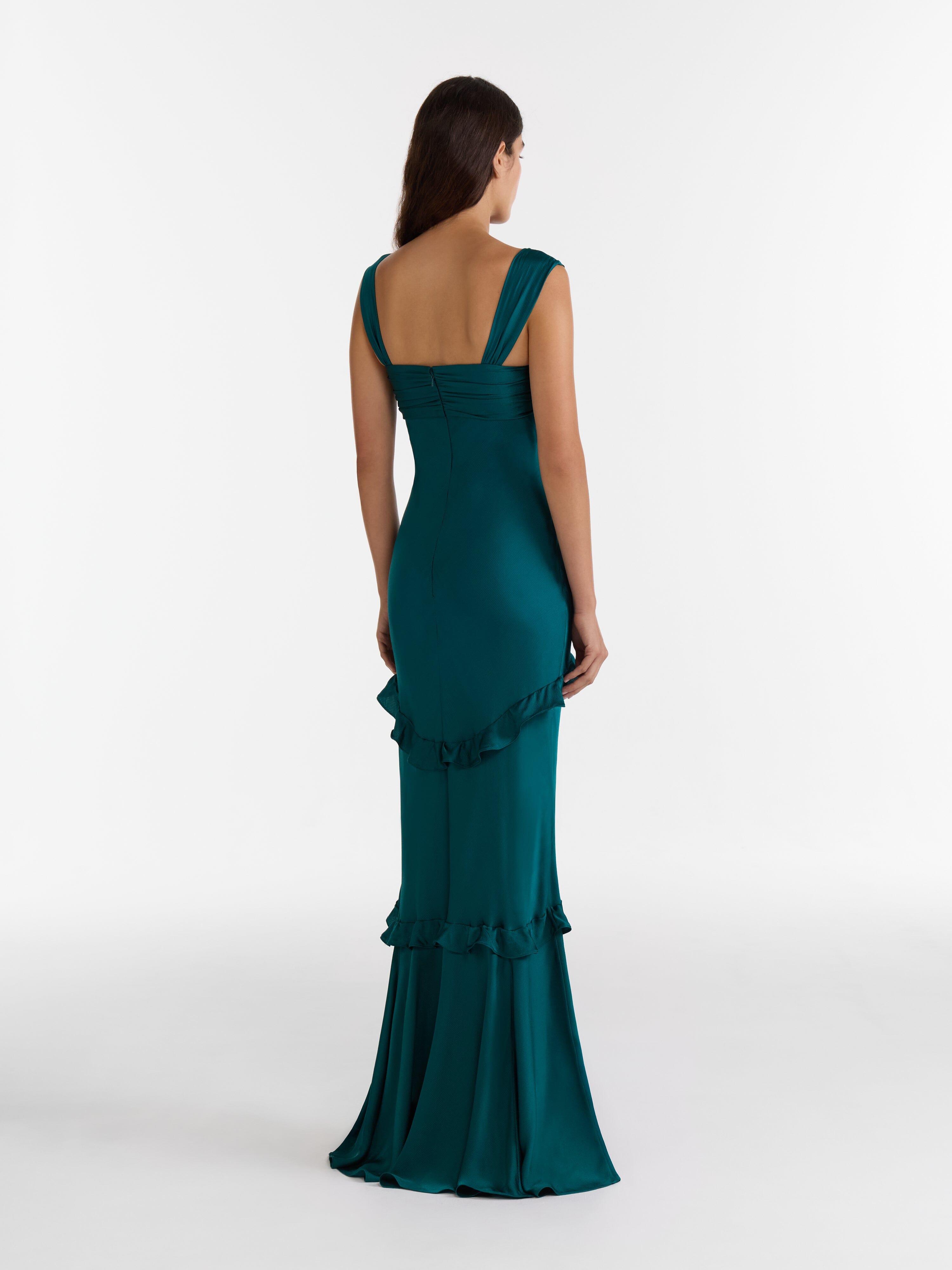 Selma Long Dress in Dark Teal