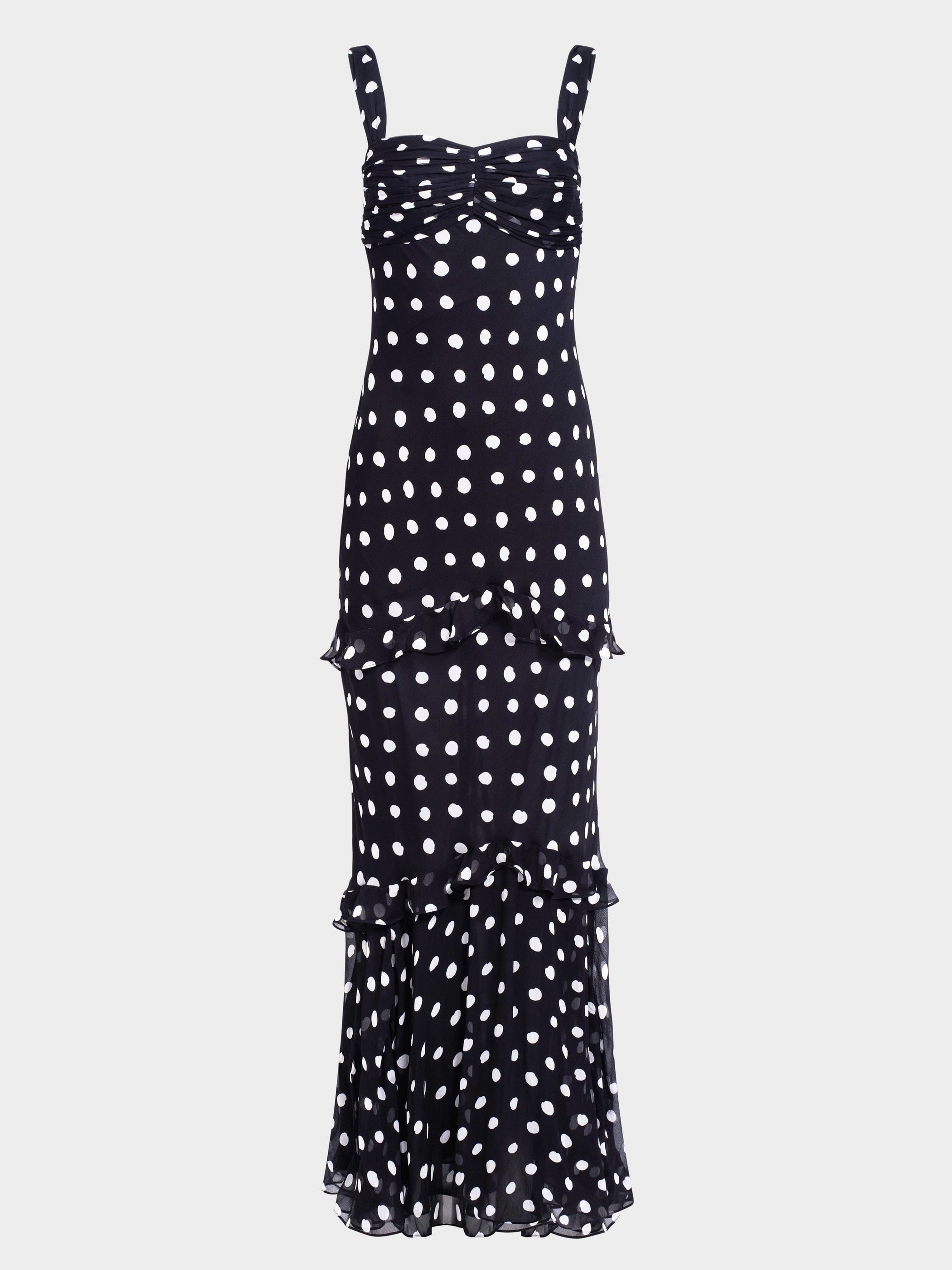 Selma Long Dress Mono Dot