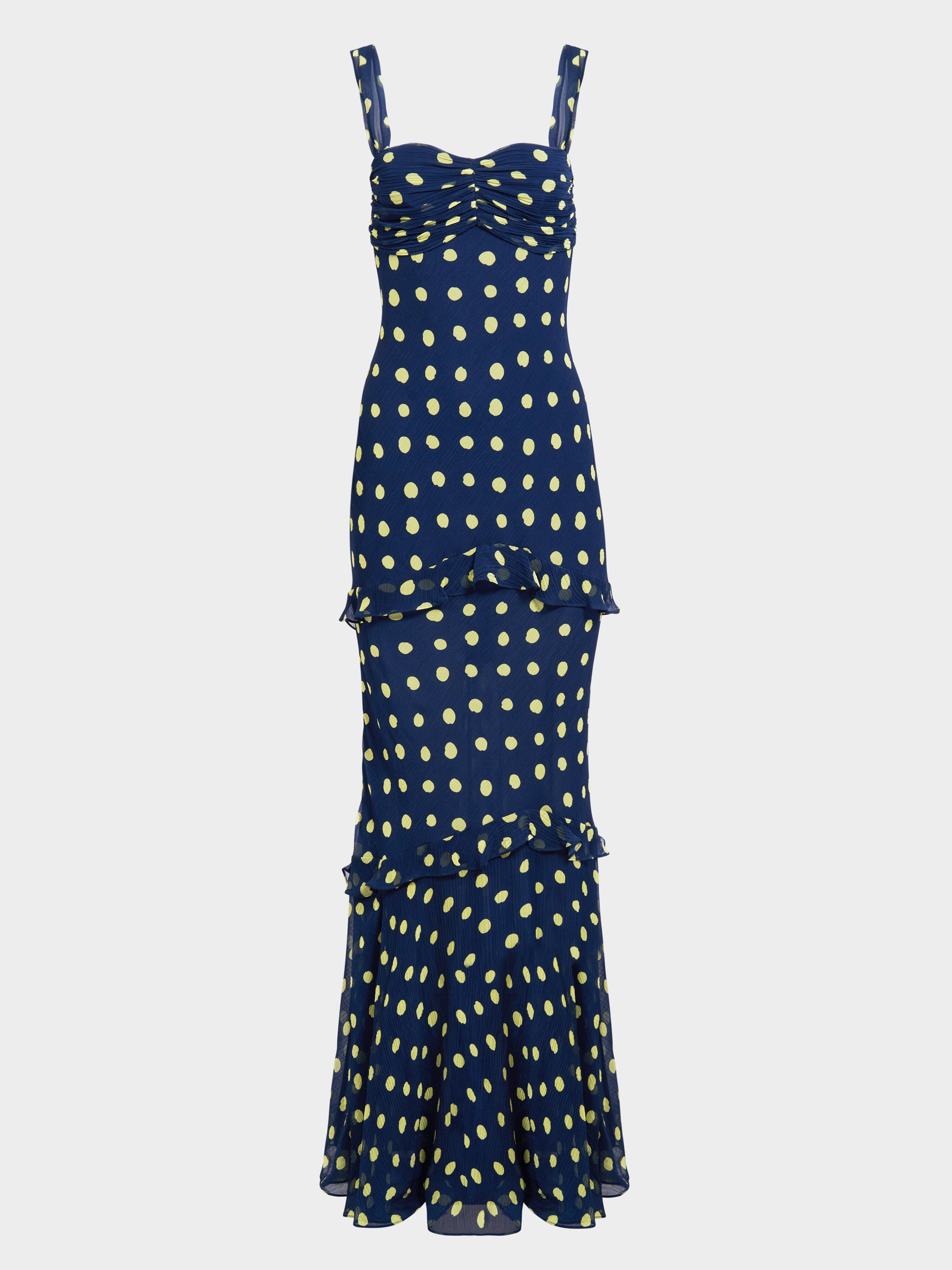Selma Long Dress Polka Lemon