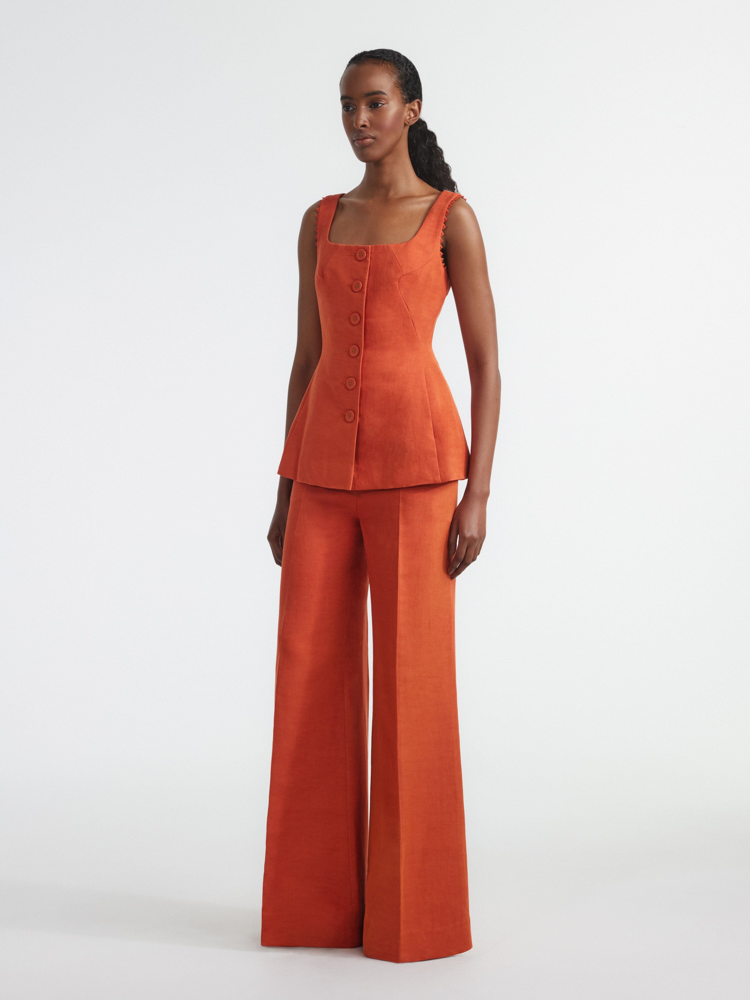 Bibba Sleeveless Jacket in Terracotta – SALONI