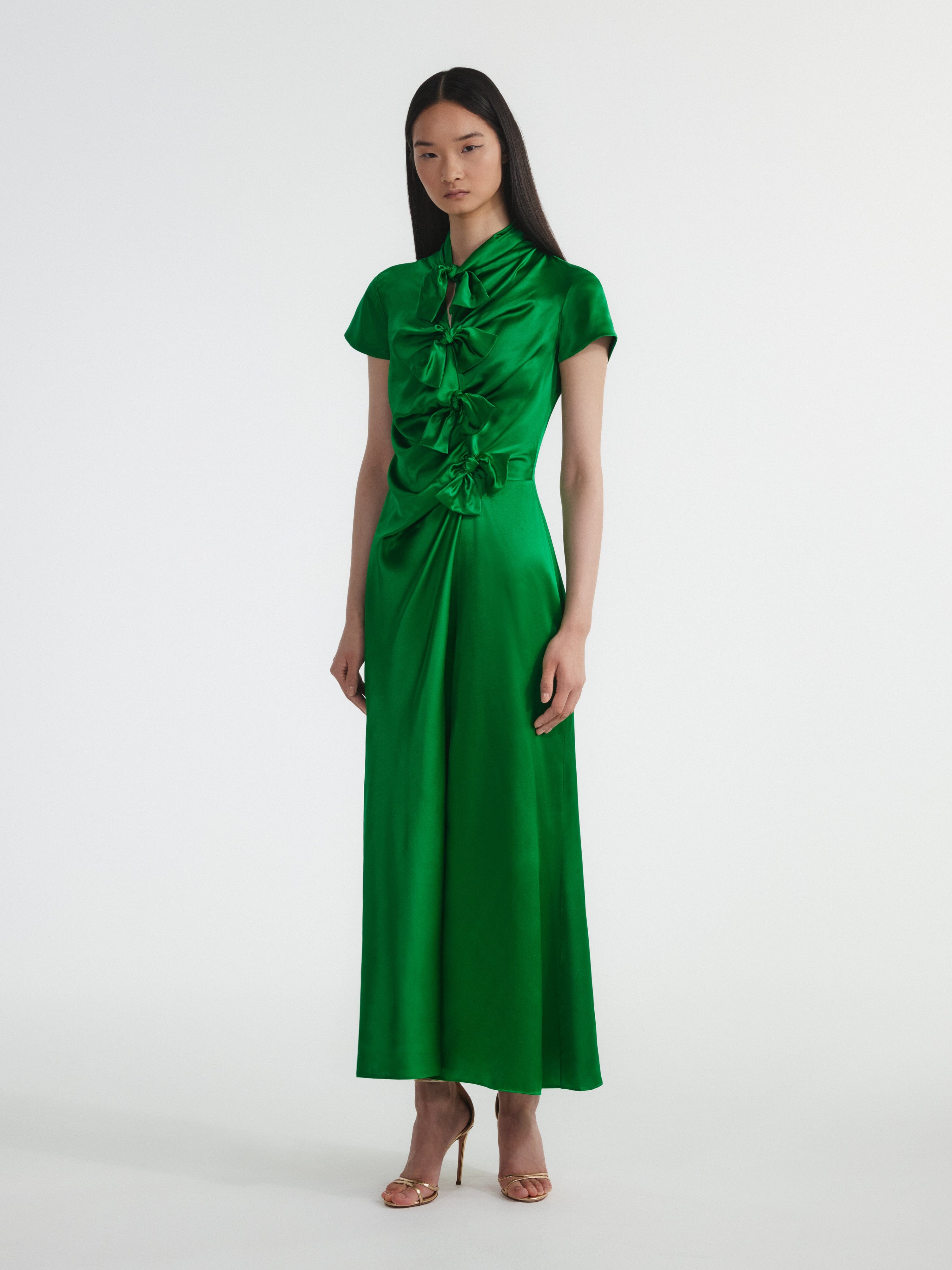 SALONI London - Kelly Dress in Emerald - Silk SALONI London - Kelly Dress in Emerald - Silk