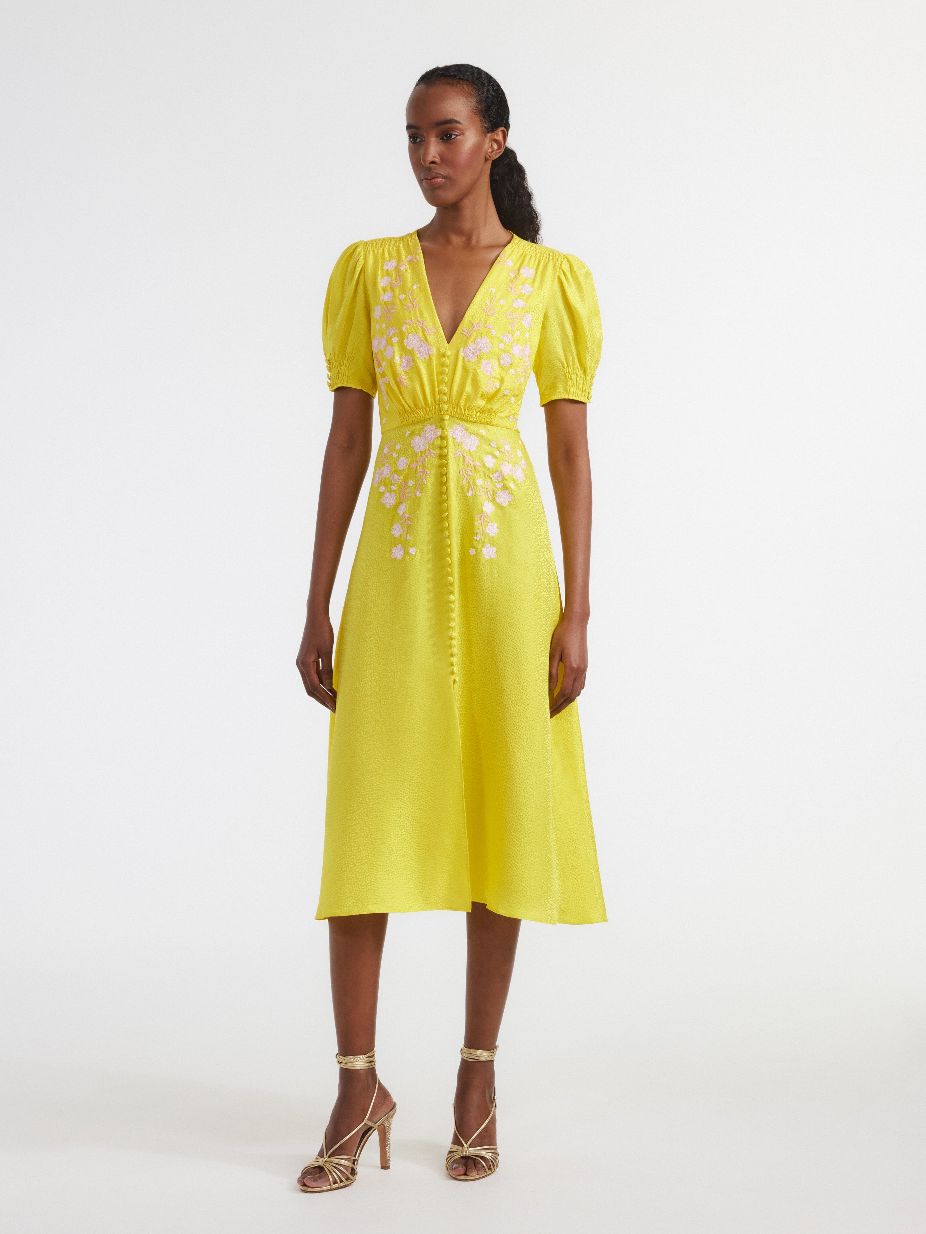 Lea Dress in Bright Lemon – SALONI