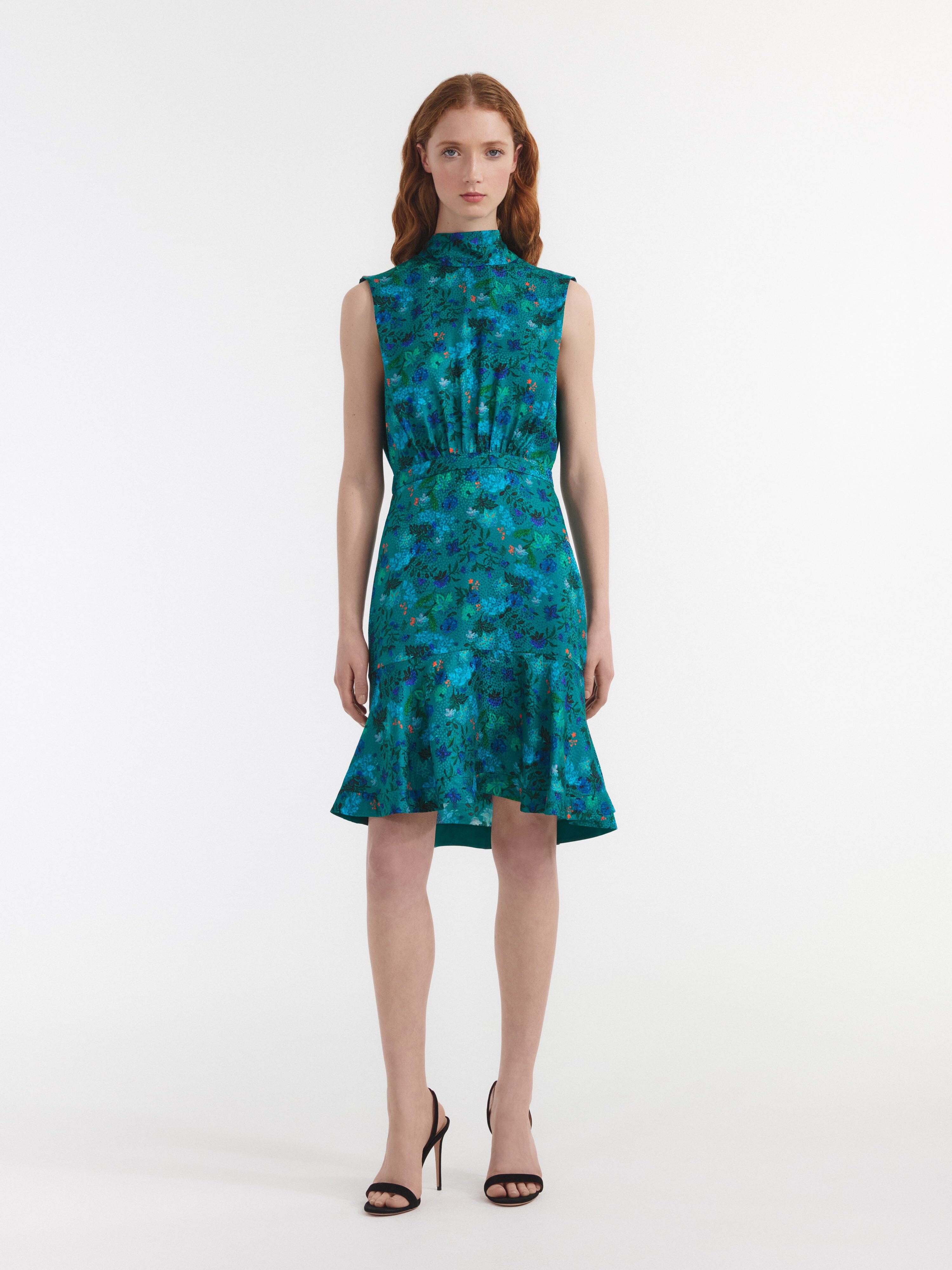 Fleur Short Dress in Flori Peacock