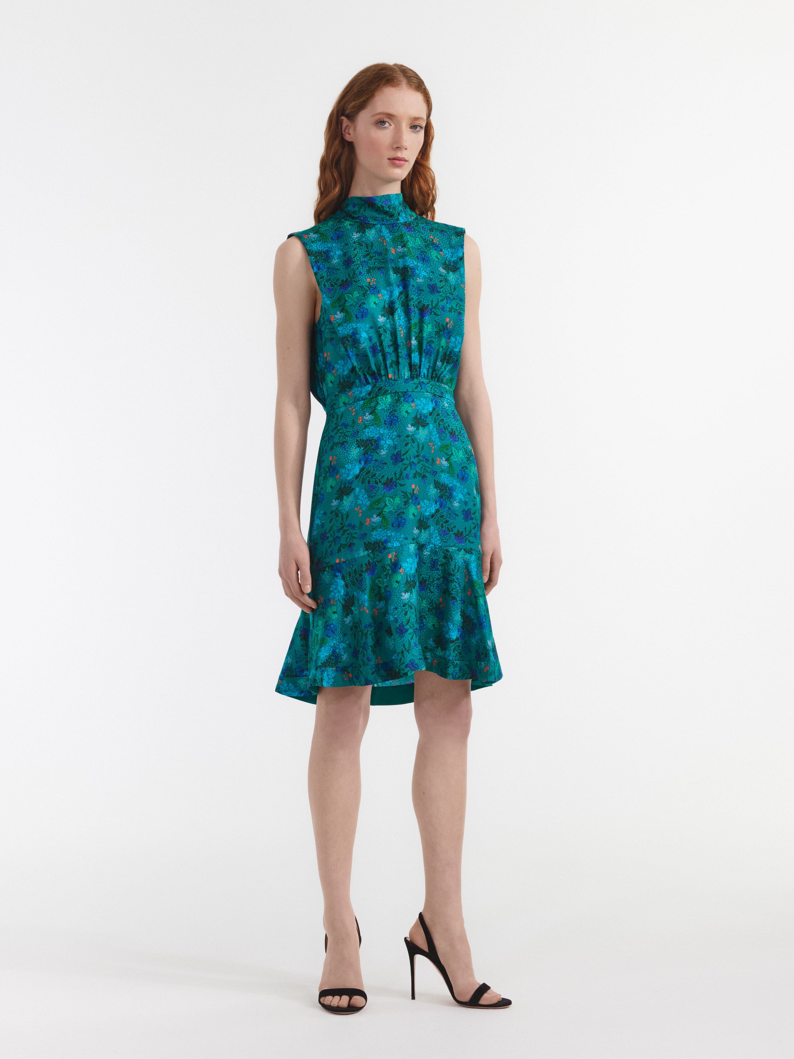 Fleur Short Dress in Flori Peacock