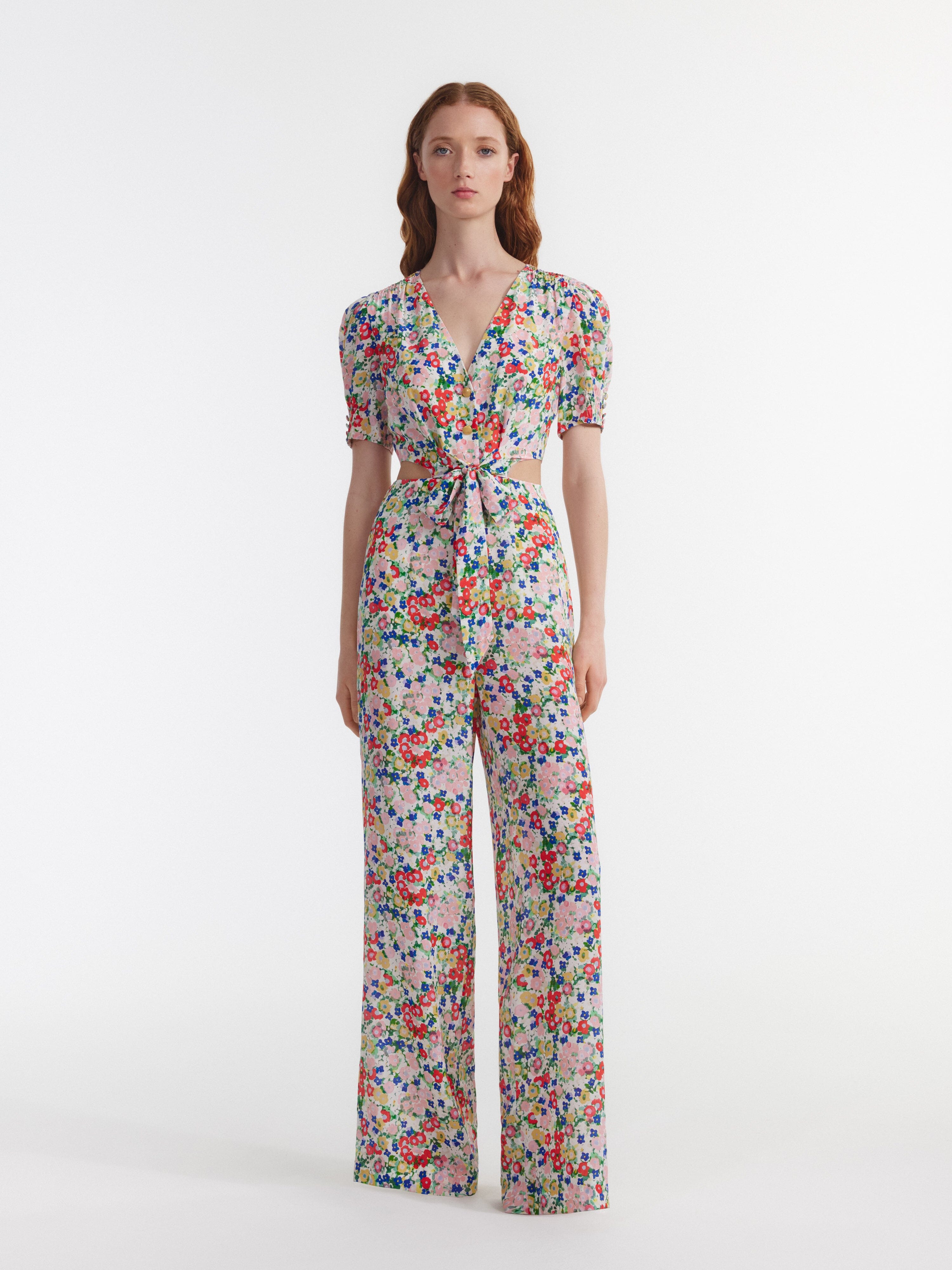 Lea Cutout Jumpsuit in Day Rosette