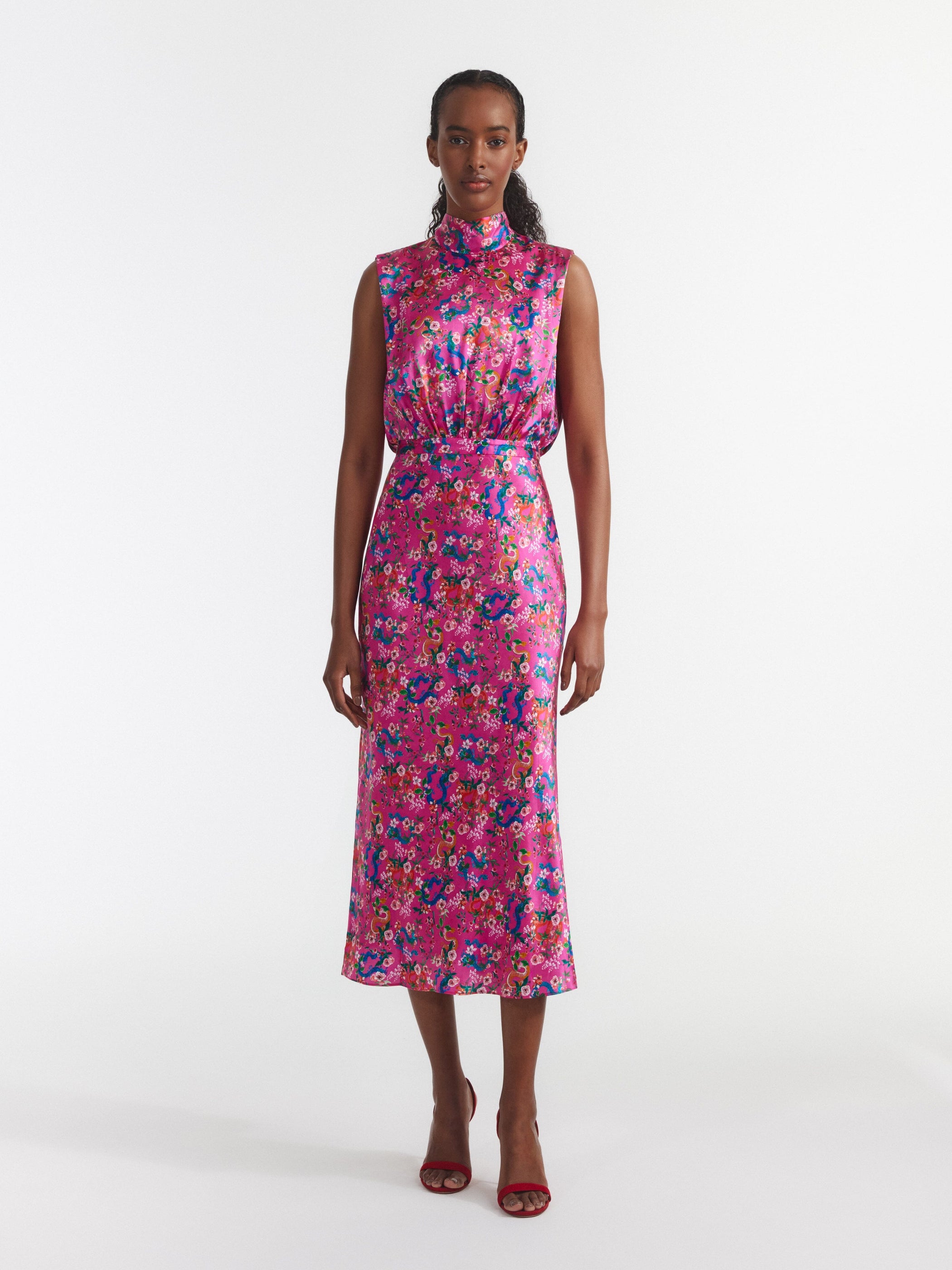 Fleur Midi Dress in Blossom Hidden Dragon