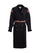 Black Trench With Ikat Embroidery