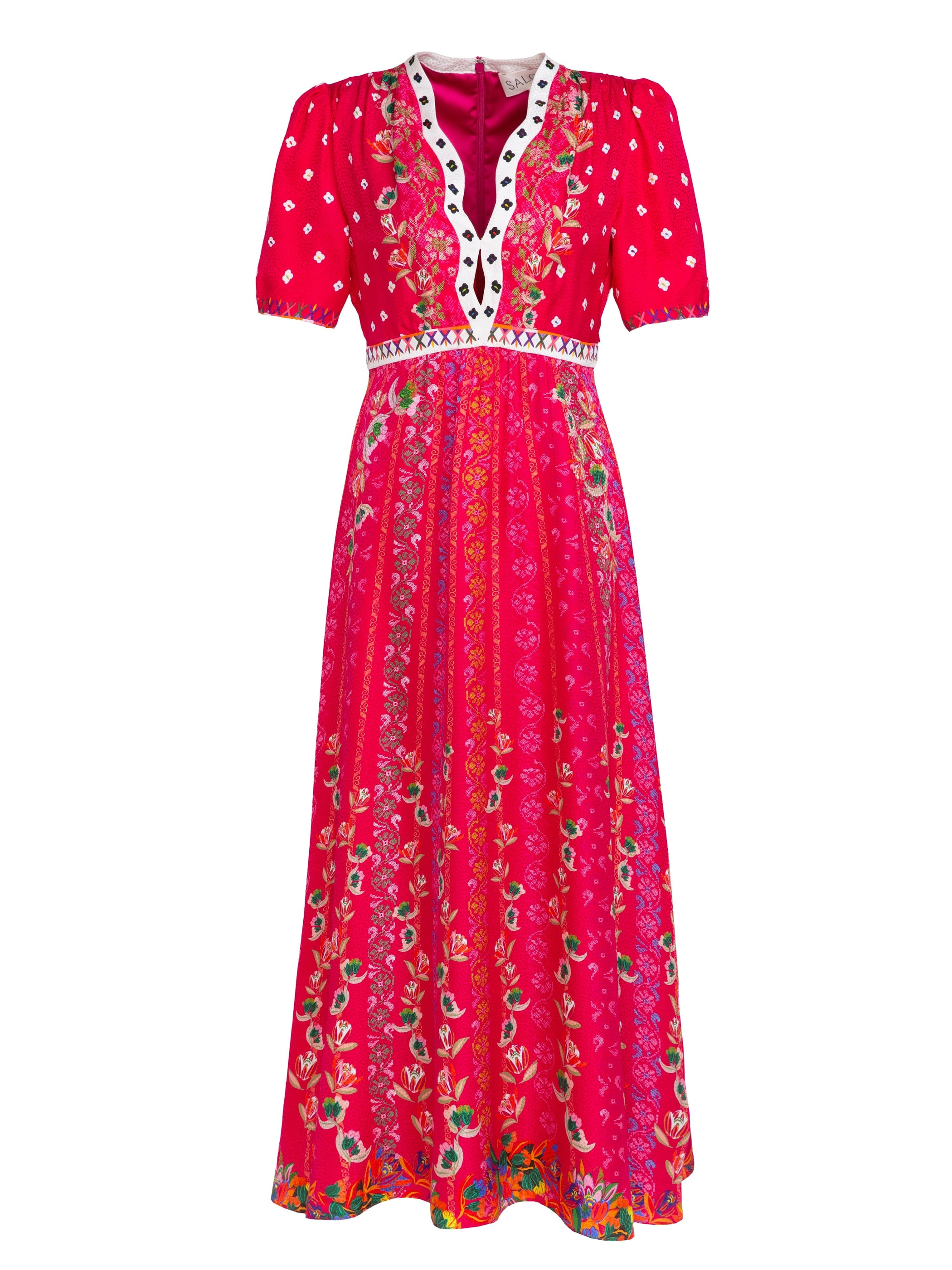 Tabitha Dress in Fuchsia Falls print
