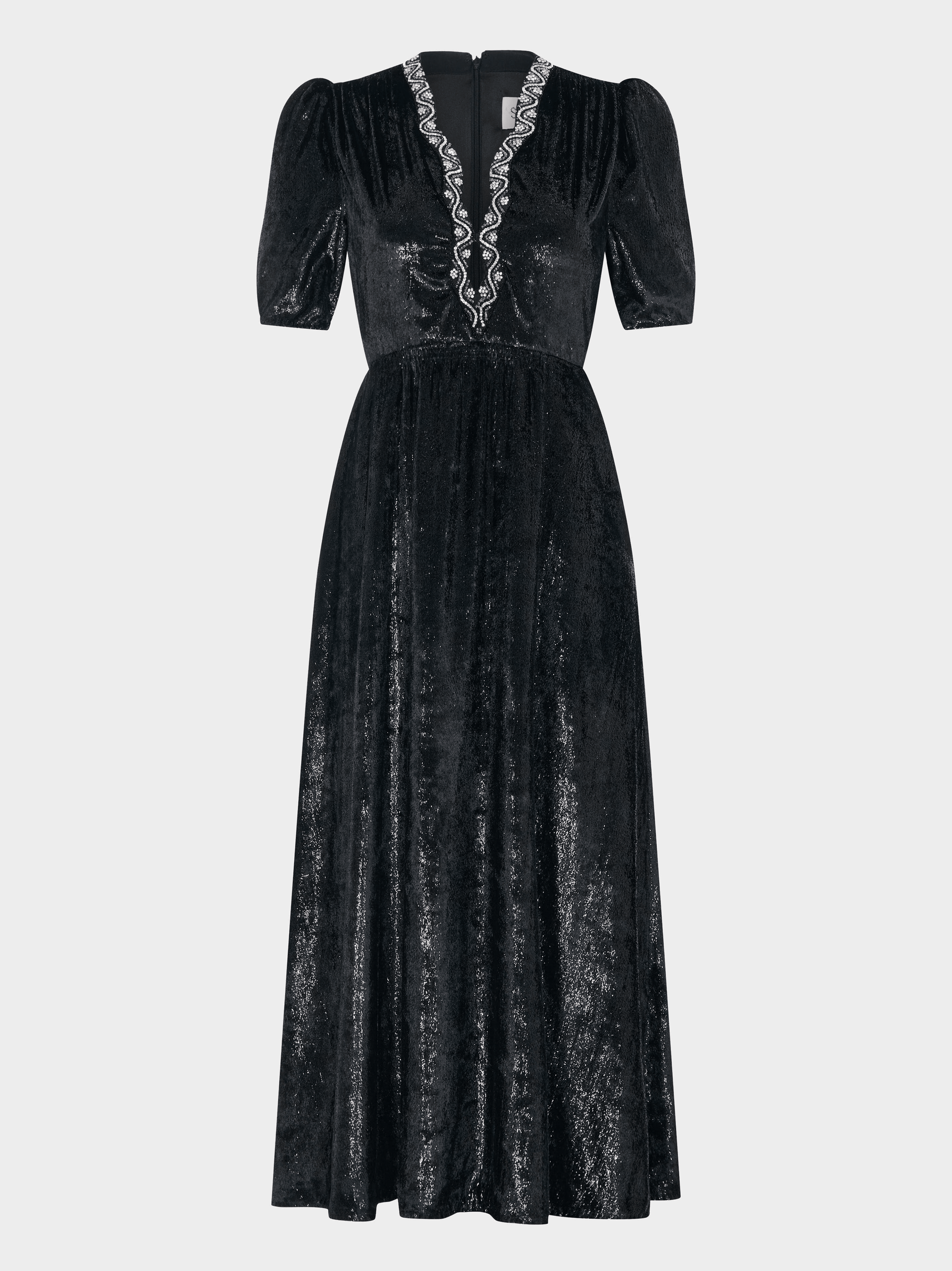 Tabitha D Dress in Black Mamba Embroidery