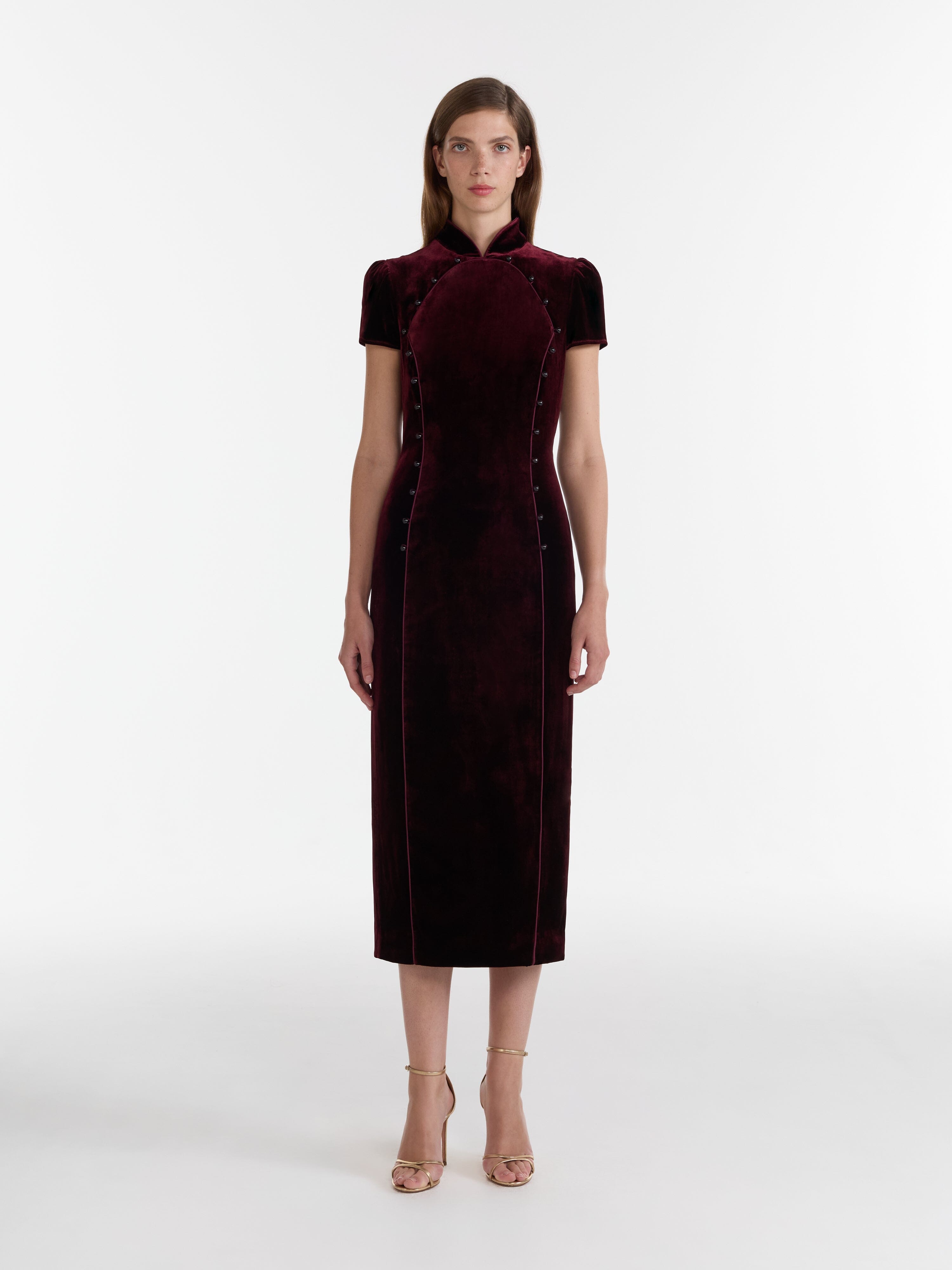 Taro C Dress in Burgundy