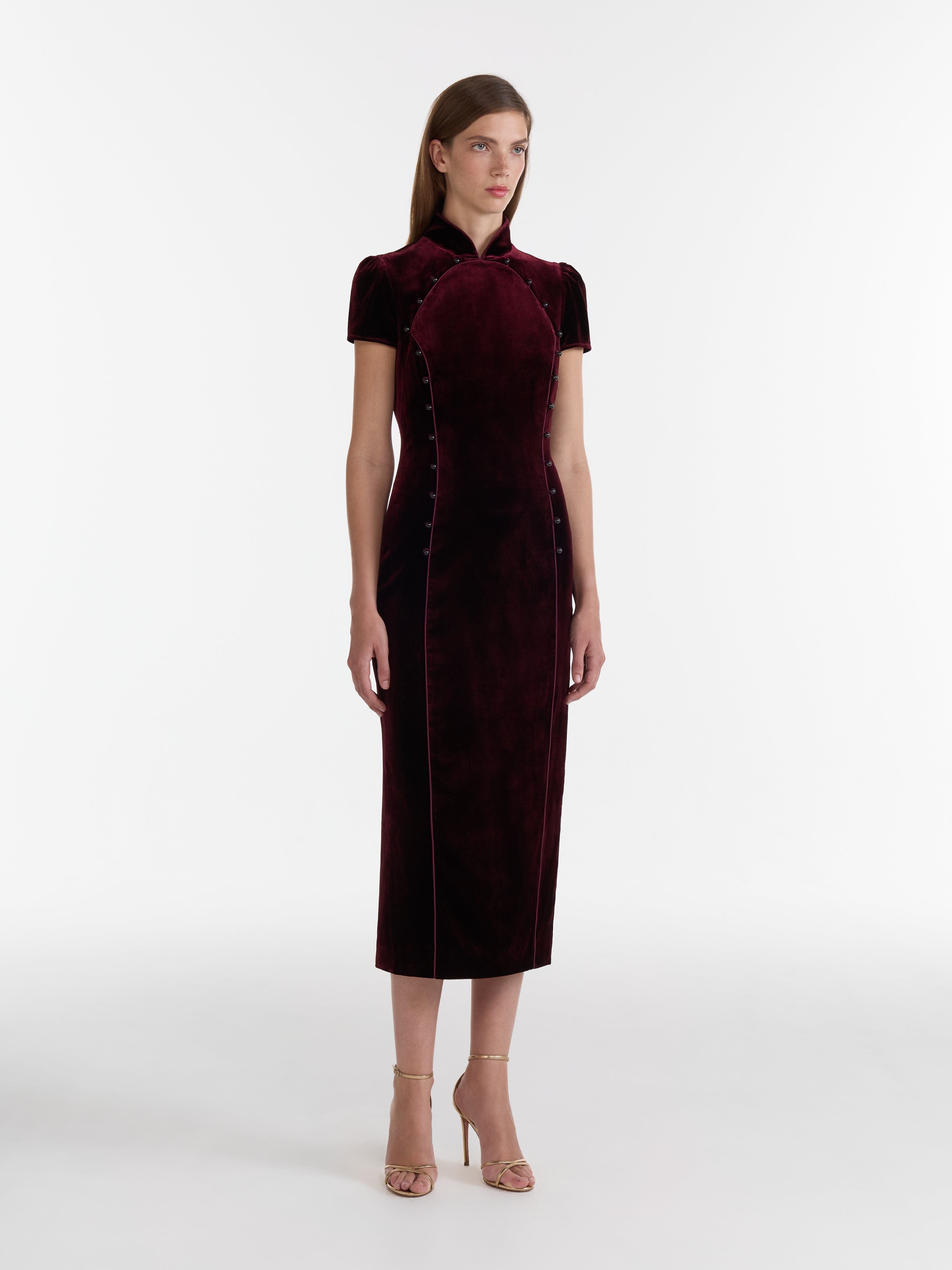 Taro C Dress in Burgundy
