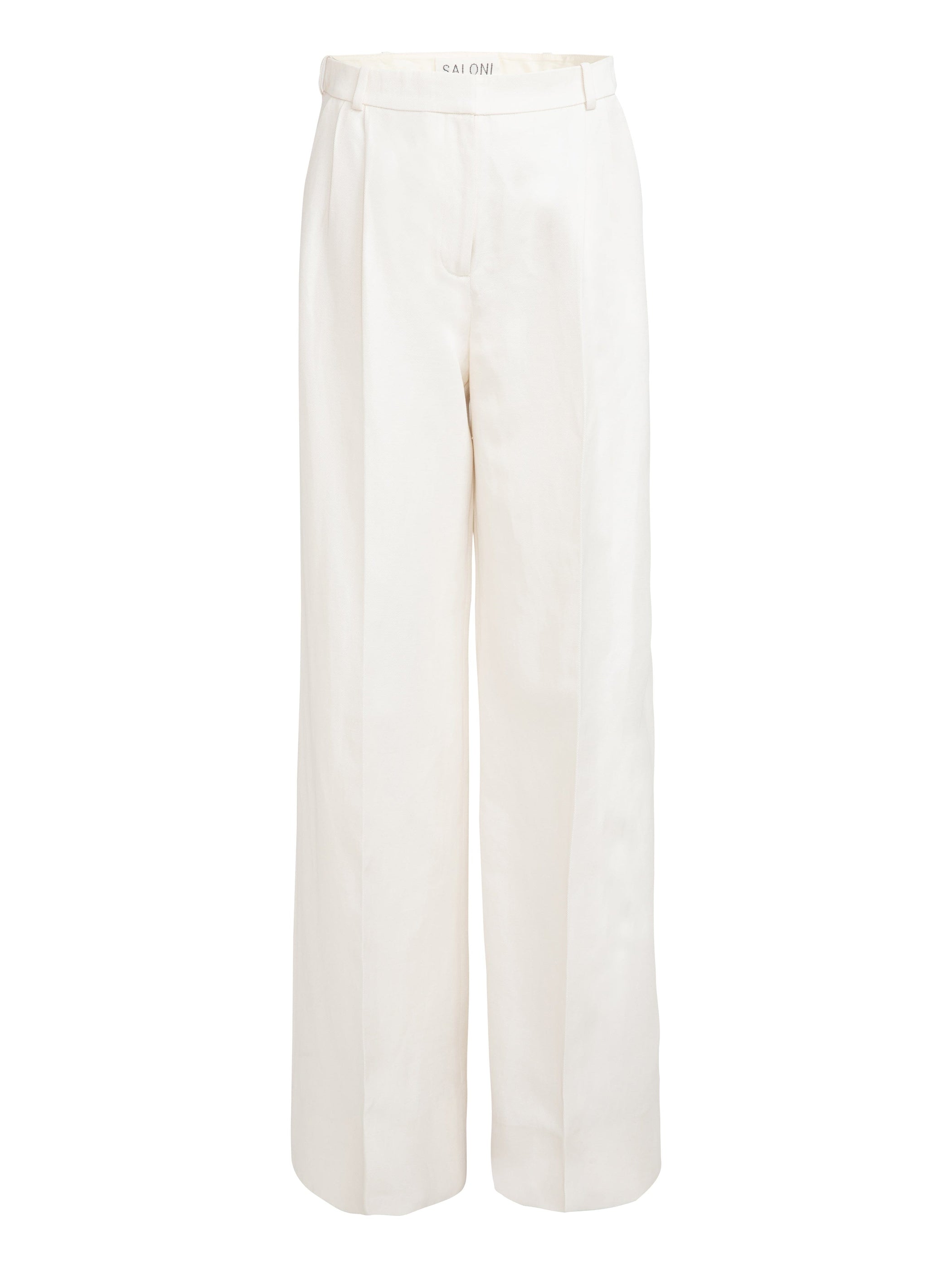 Wide Tailored Trouser in Cream