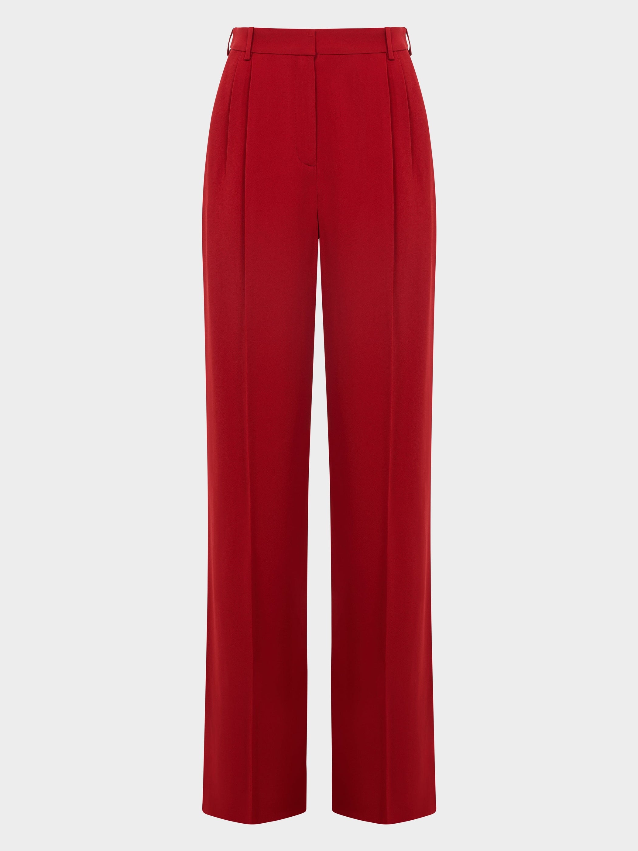 Wide Tailored Trousers in Rouge Red