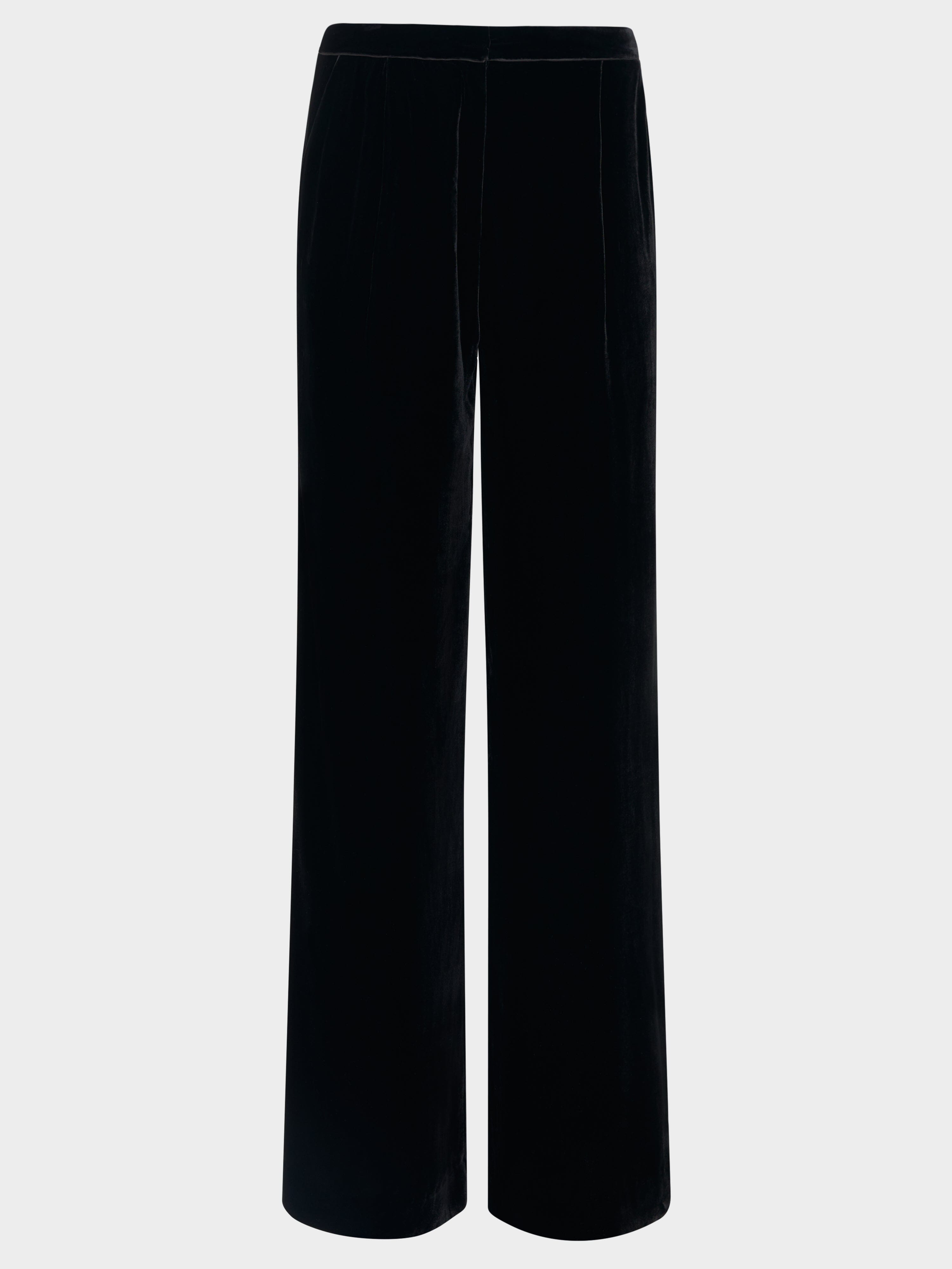 Wide Velvet Tailored Trouser in Black