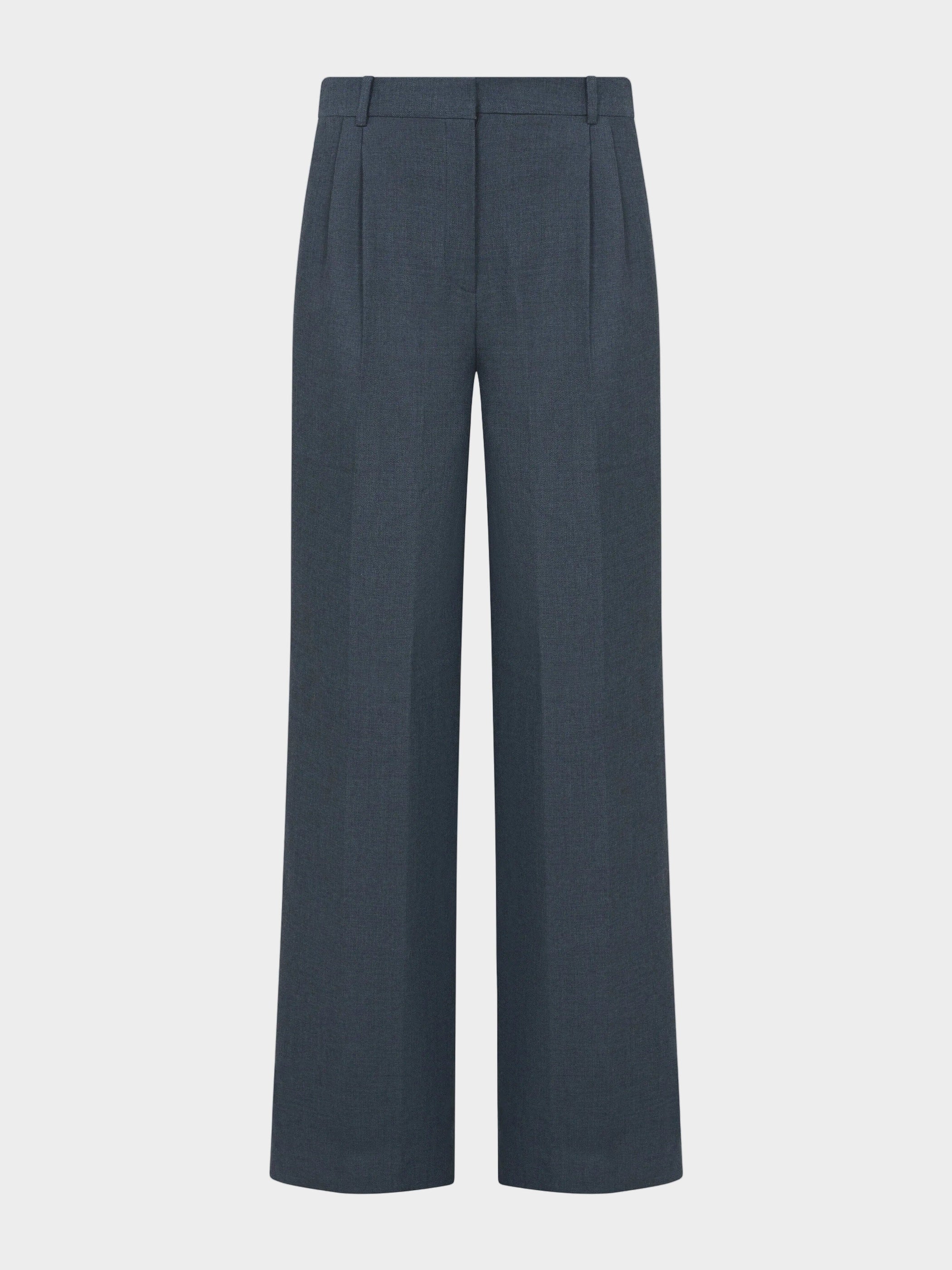 Wide Tailored Trousers in Slate Grey