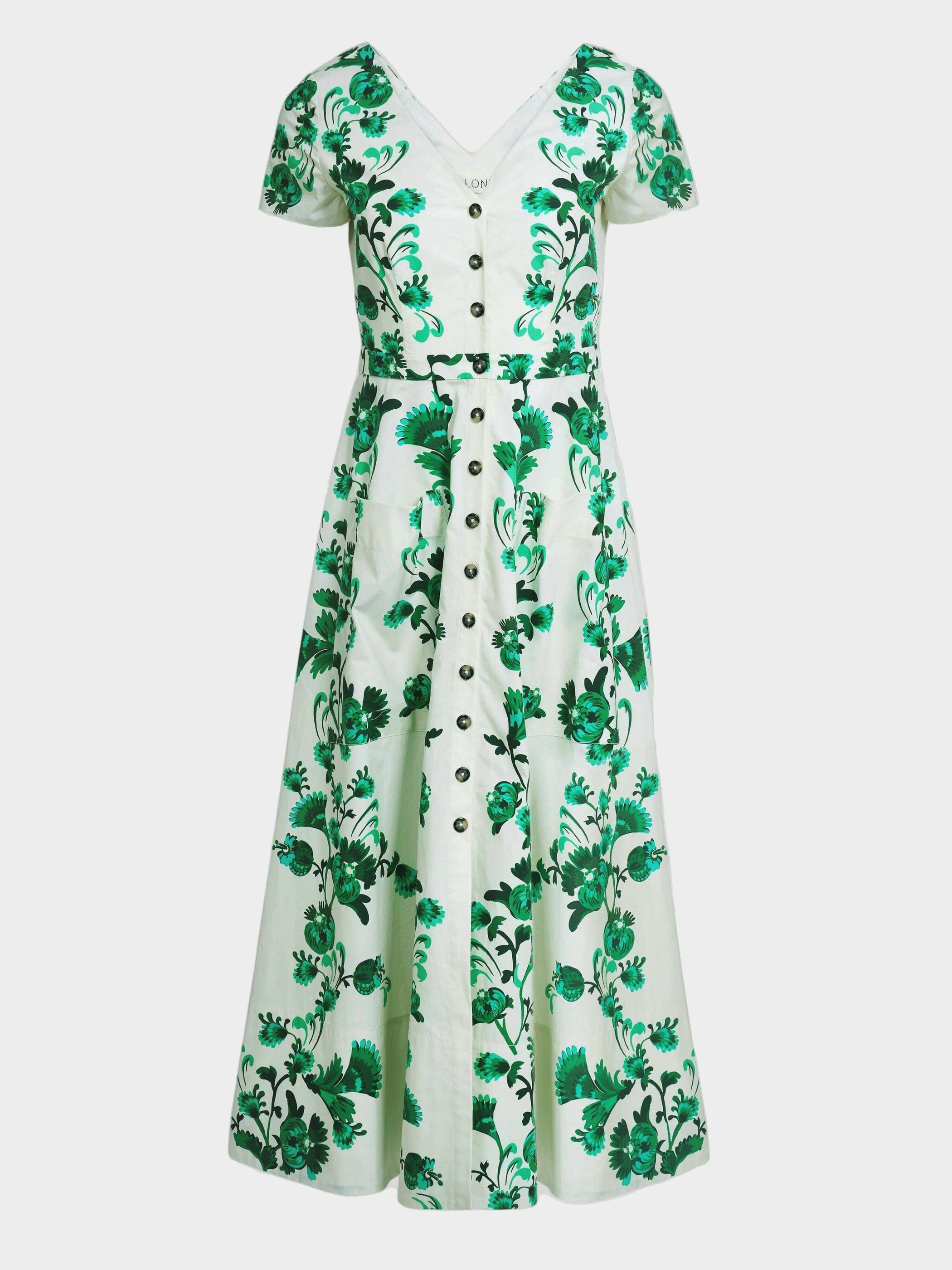 saloni midi dress sale Claudia Midi Dress in Polka Bouquet