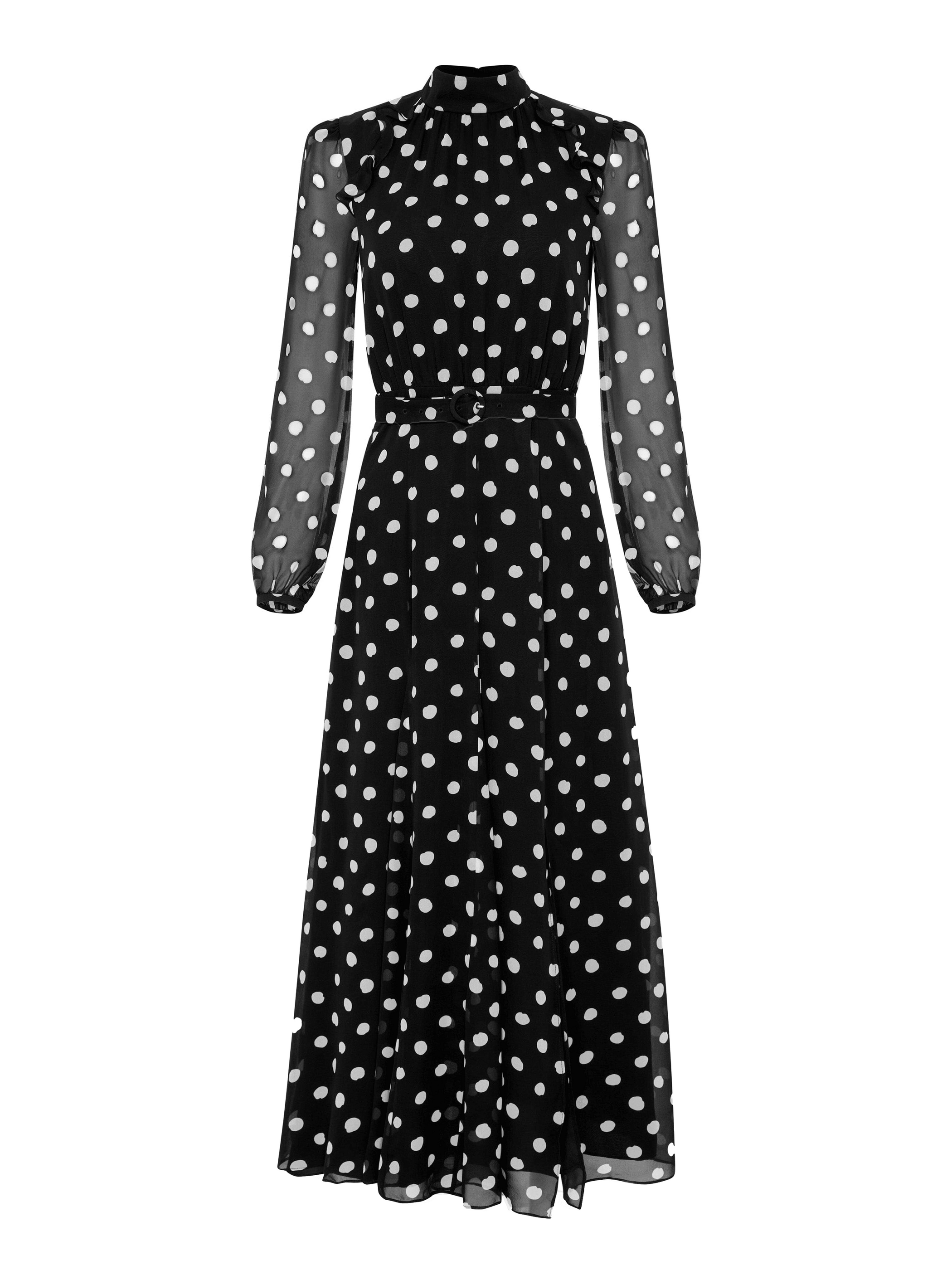 Jacqui B Dress in Mono Dot