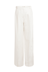Wide Tailored Trouser in Cream