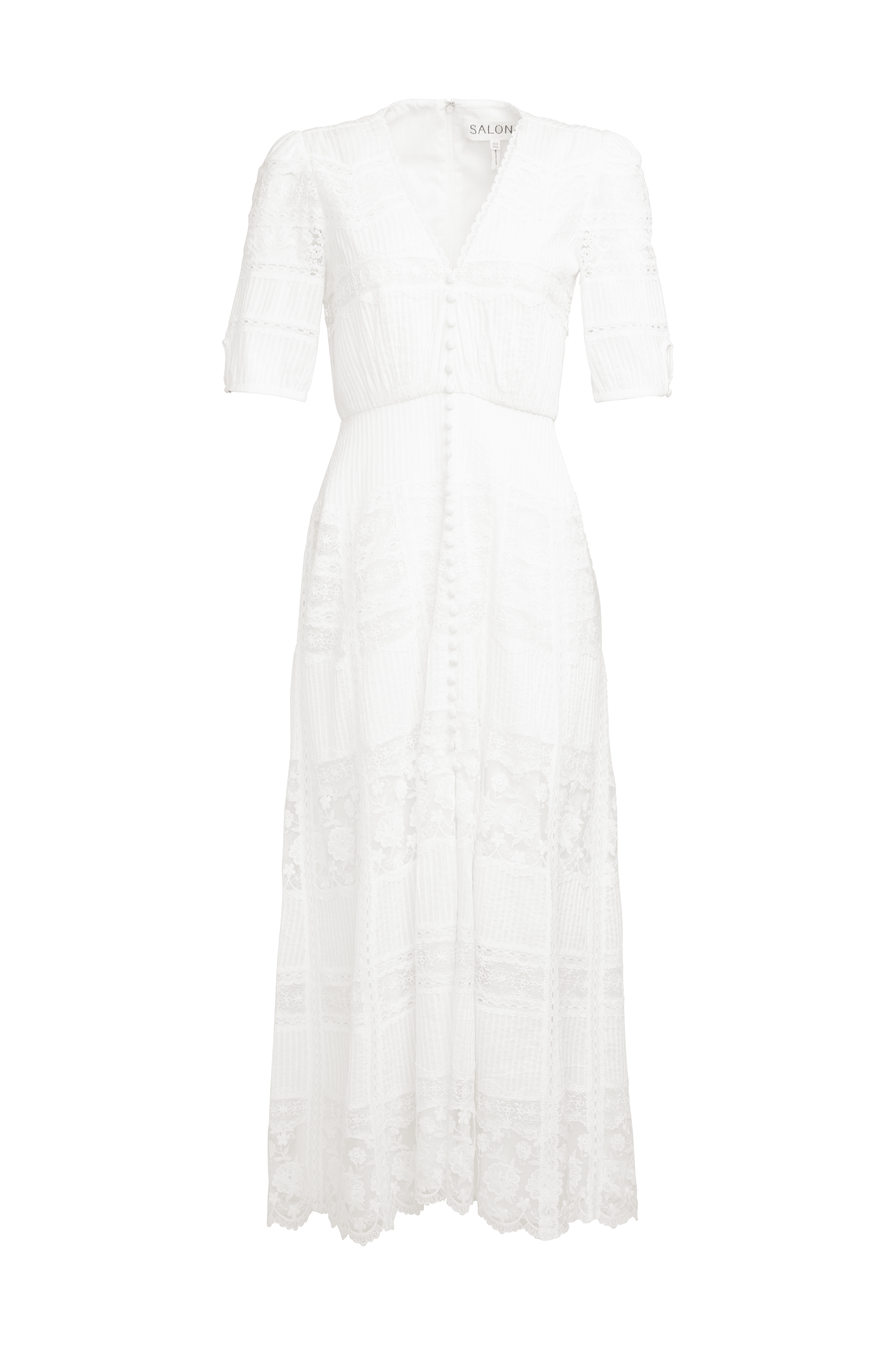 Lea Long Lace Dress in Ivory