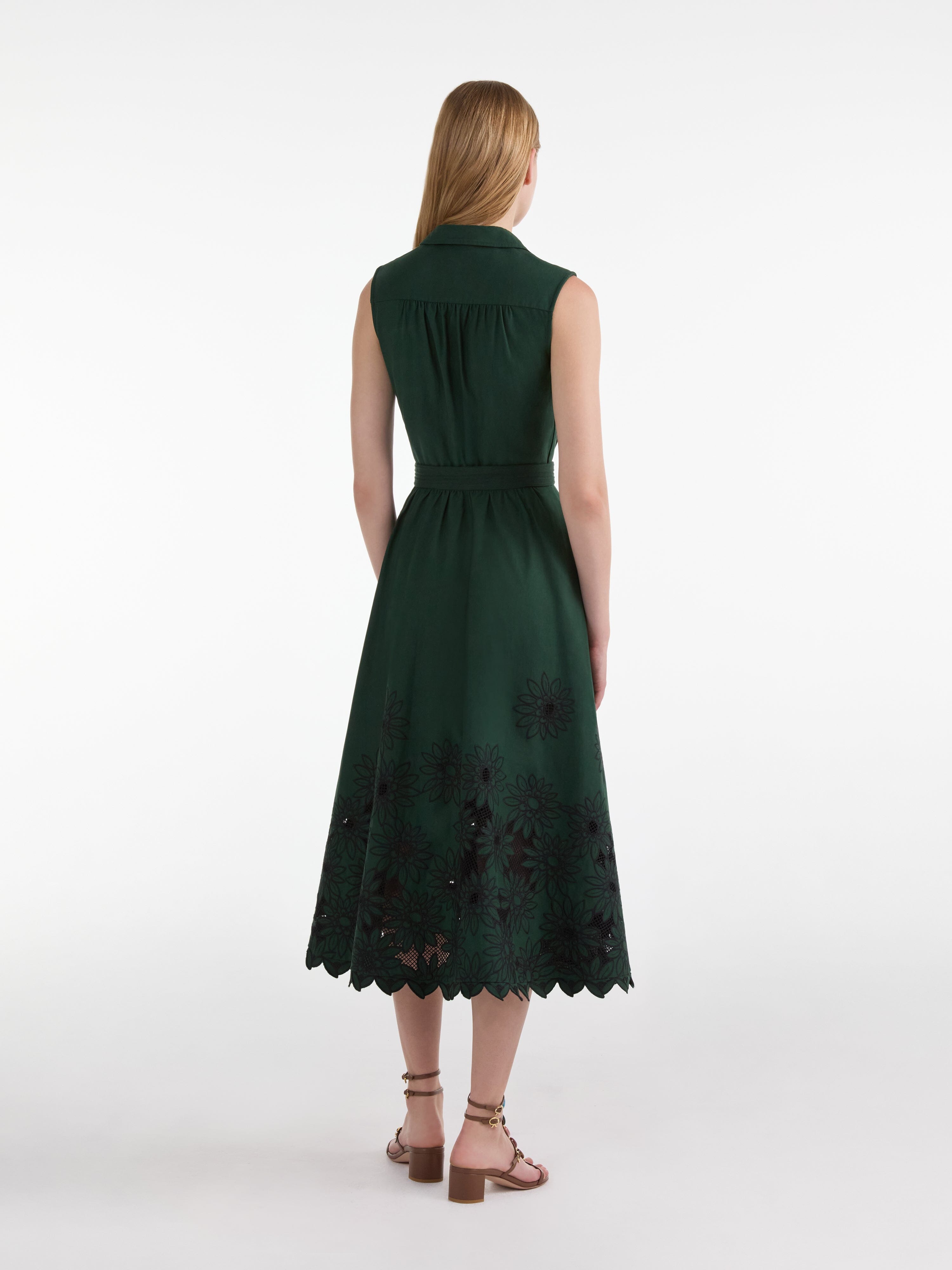 Kirat Dress in Pine Green Embroidery Kirat Dress in Pine Green Embroidery