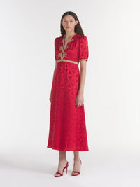 Tabitha C Dress in Scarlet Ornate Embroidery