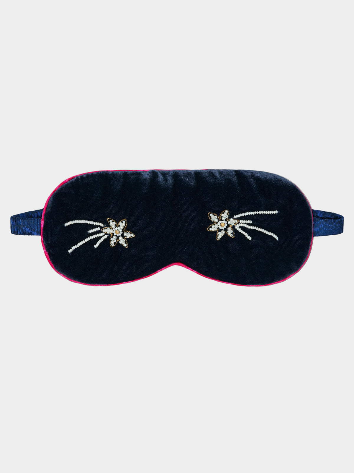 Piped Eye Mask in Dark Navy