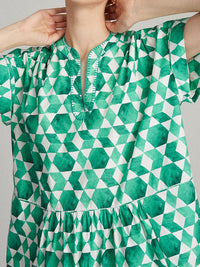 Ashley Dress in Emerald Tiles