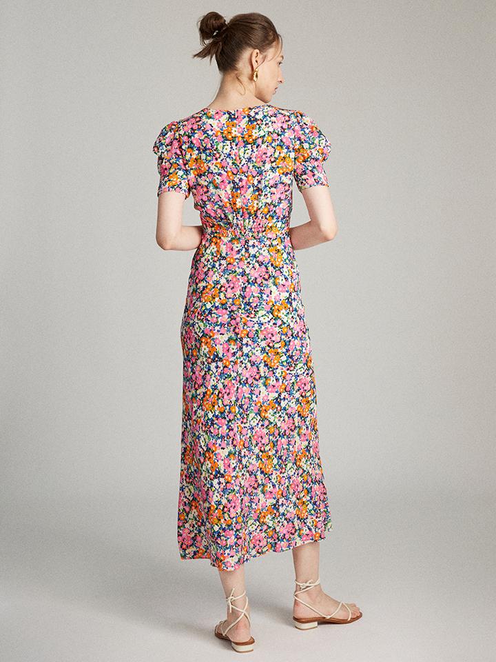 Load image into Gallery viewer, Bianca Dress in Pink Rosette print