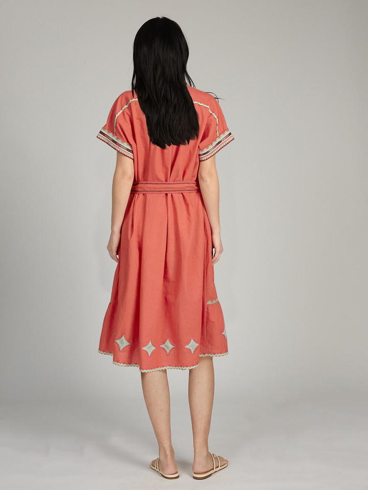 Ashley Long Dress in Terracotta Red